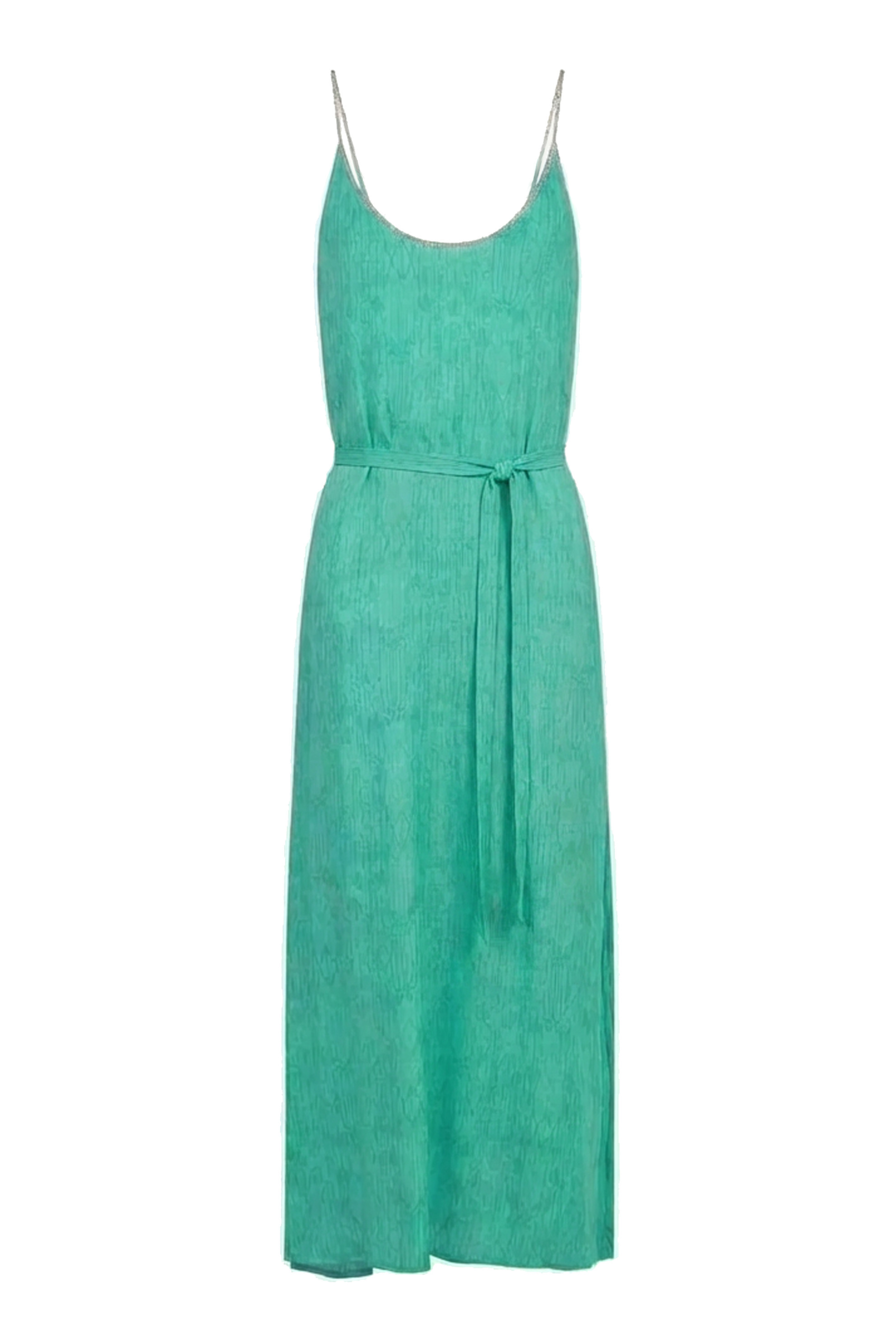 Hestia Dress in Aqua Feather Print