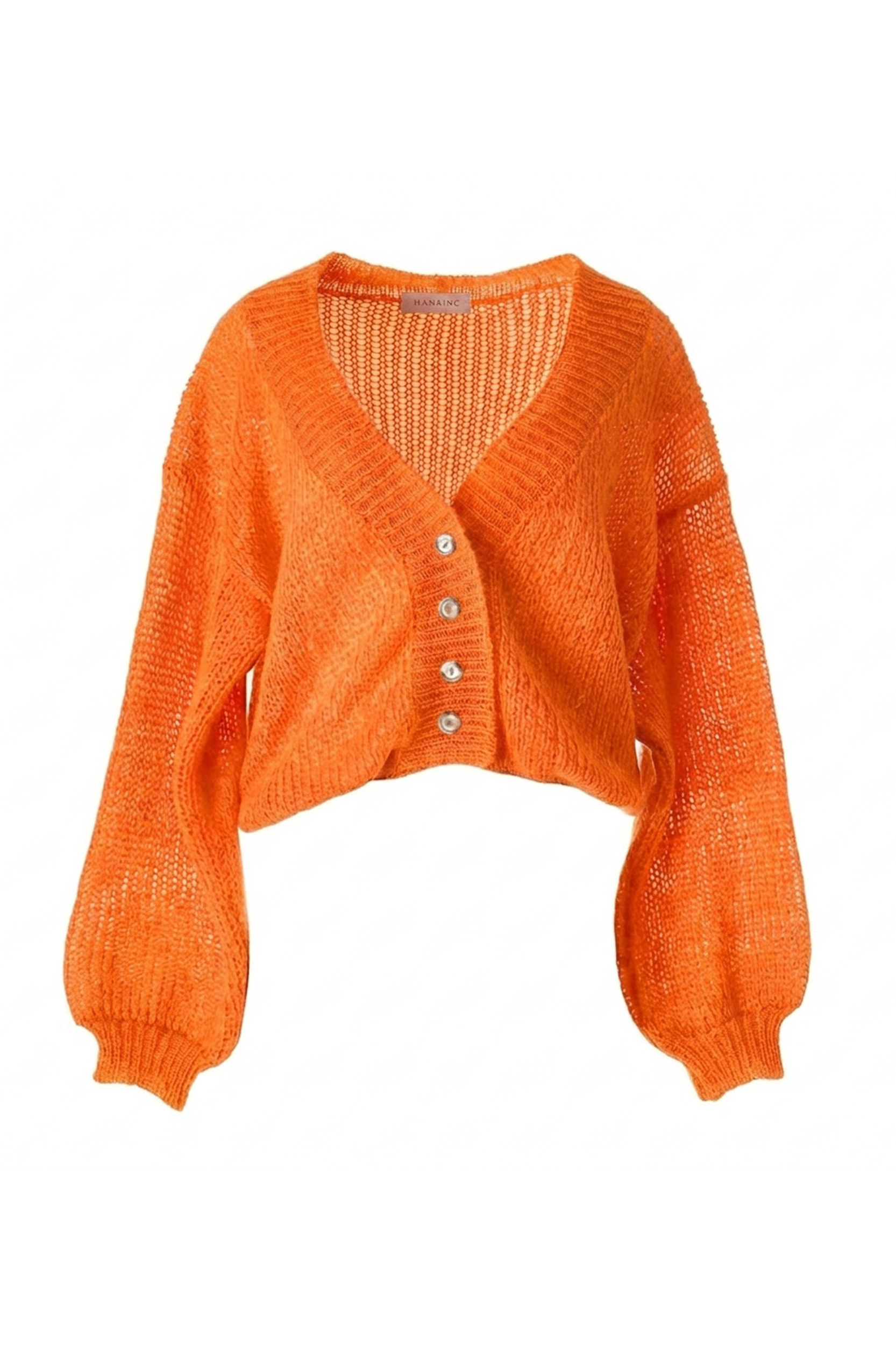 Cropped Cardigan in Tangerine