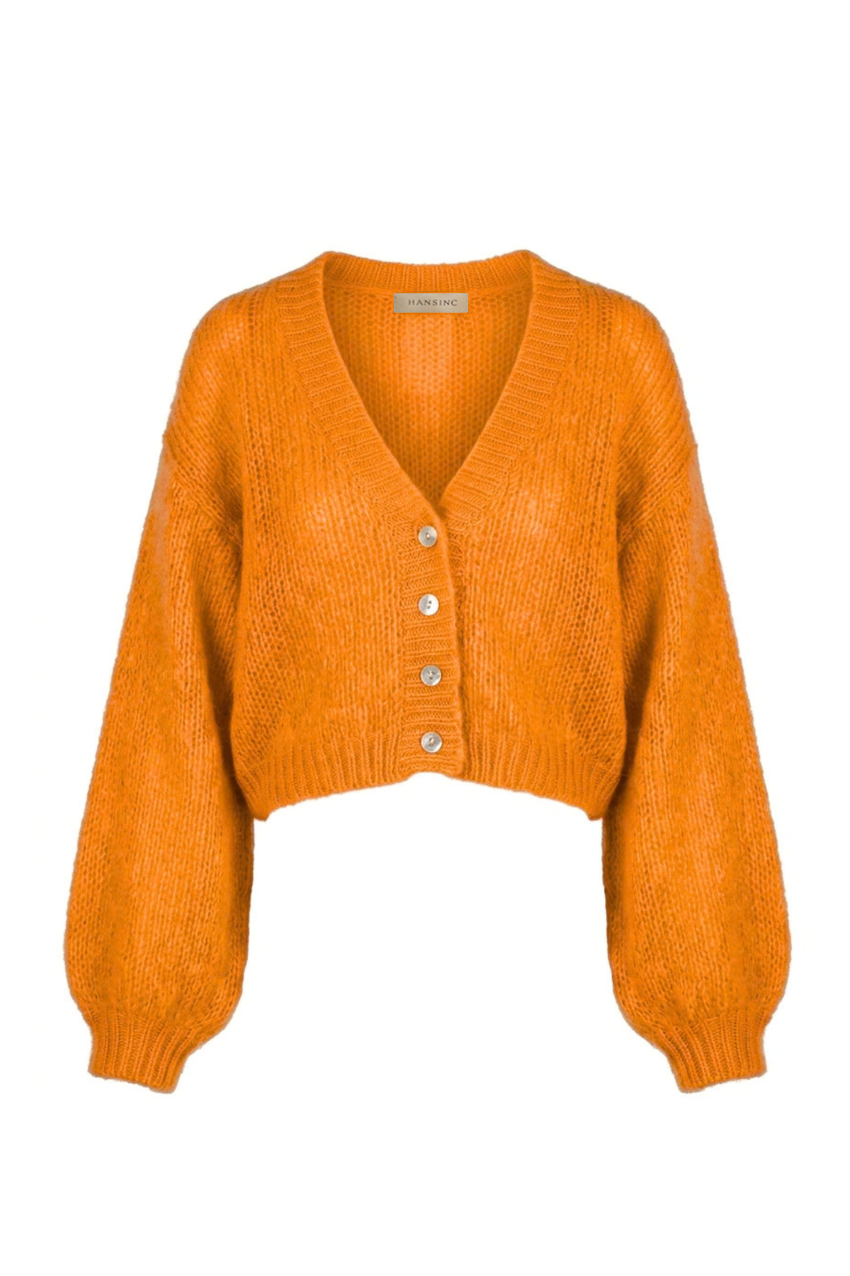 Cropped Cardigan in Tangerine