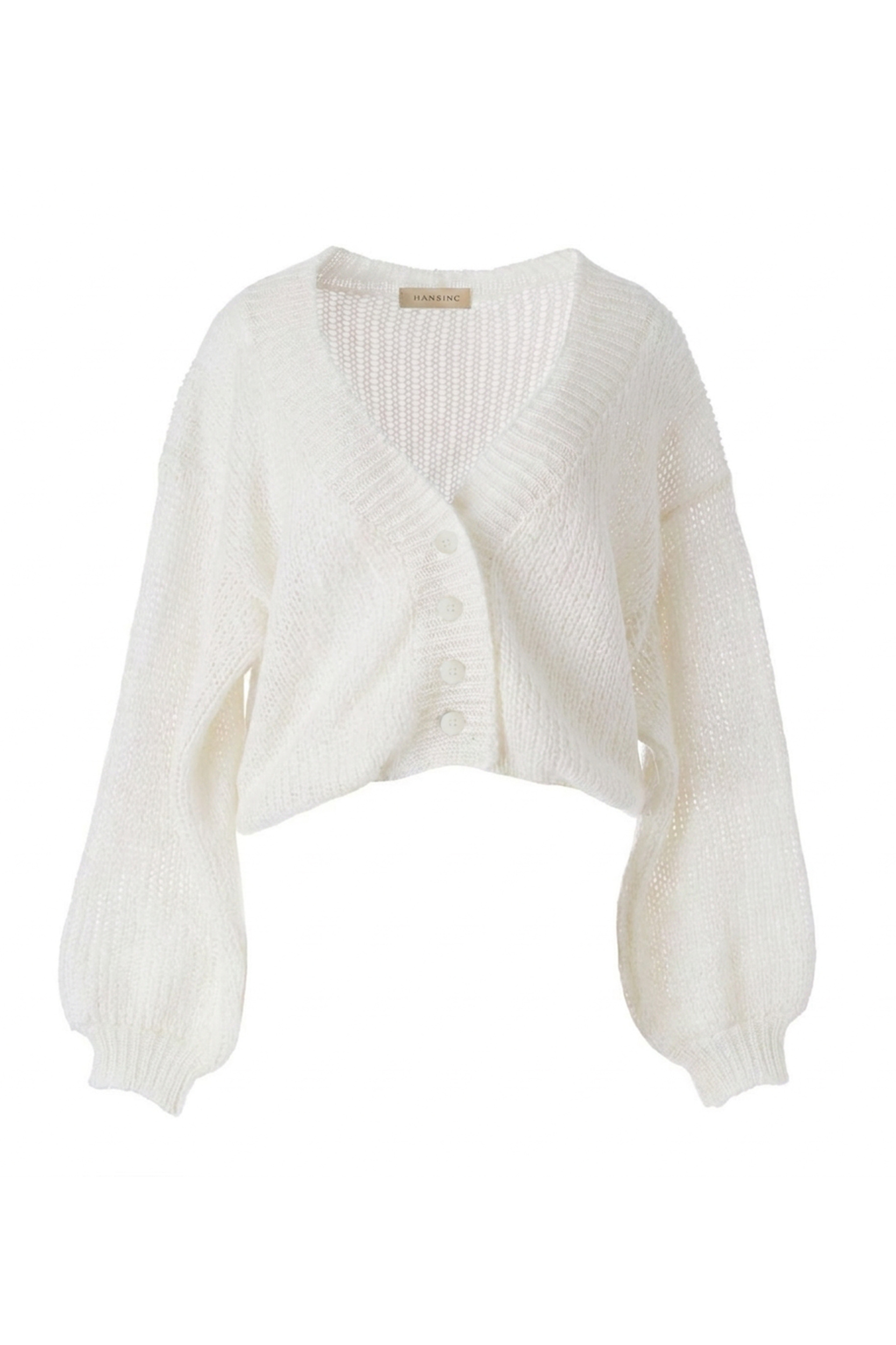 Cropped Cardigan in White