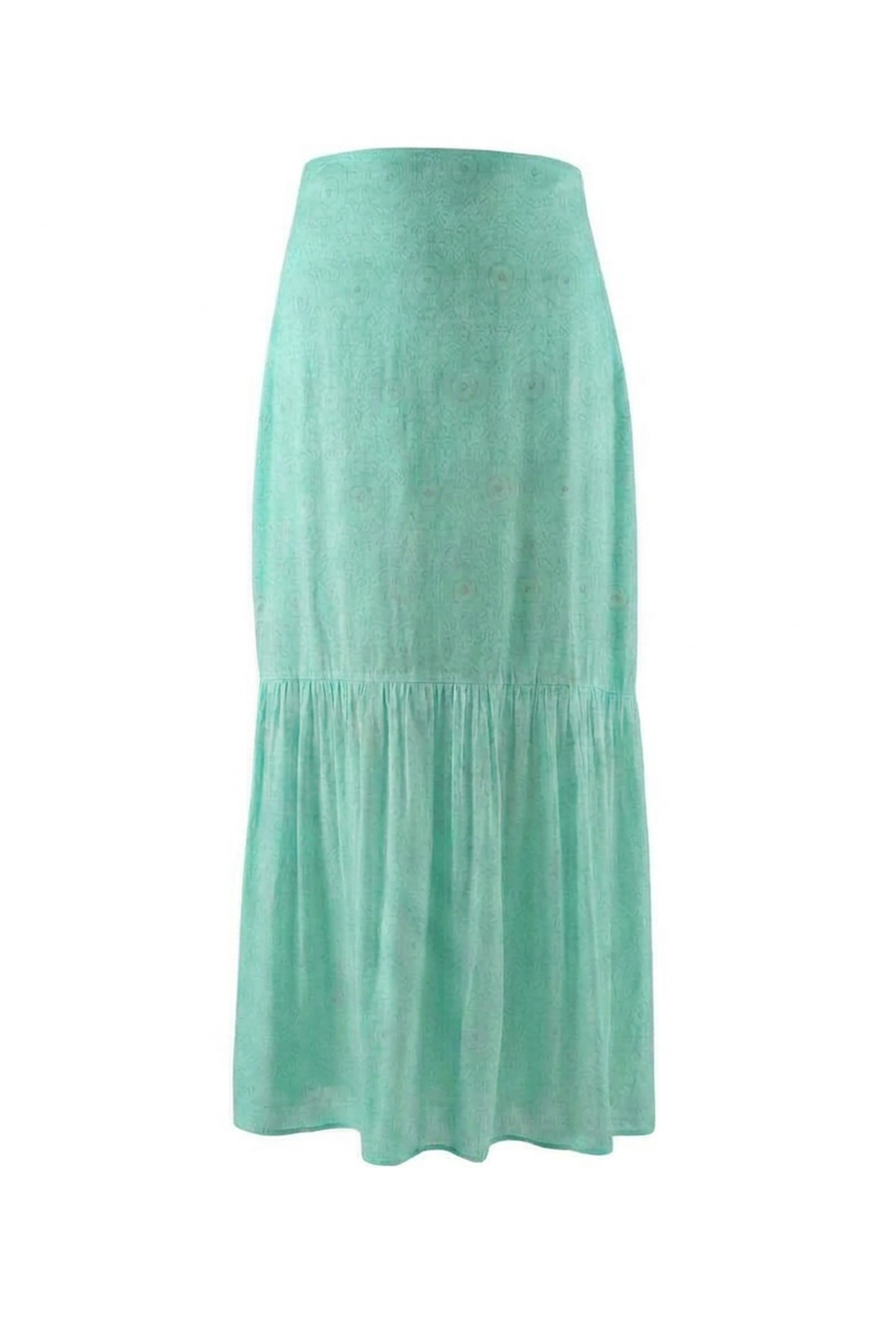 Aura Skirt in Aqua Peacock Print