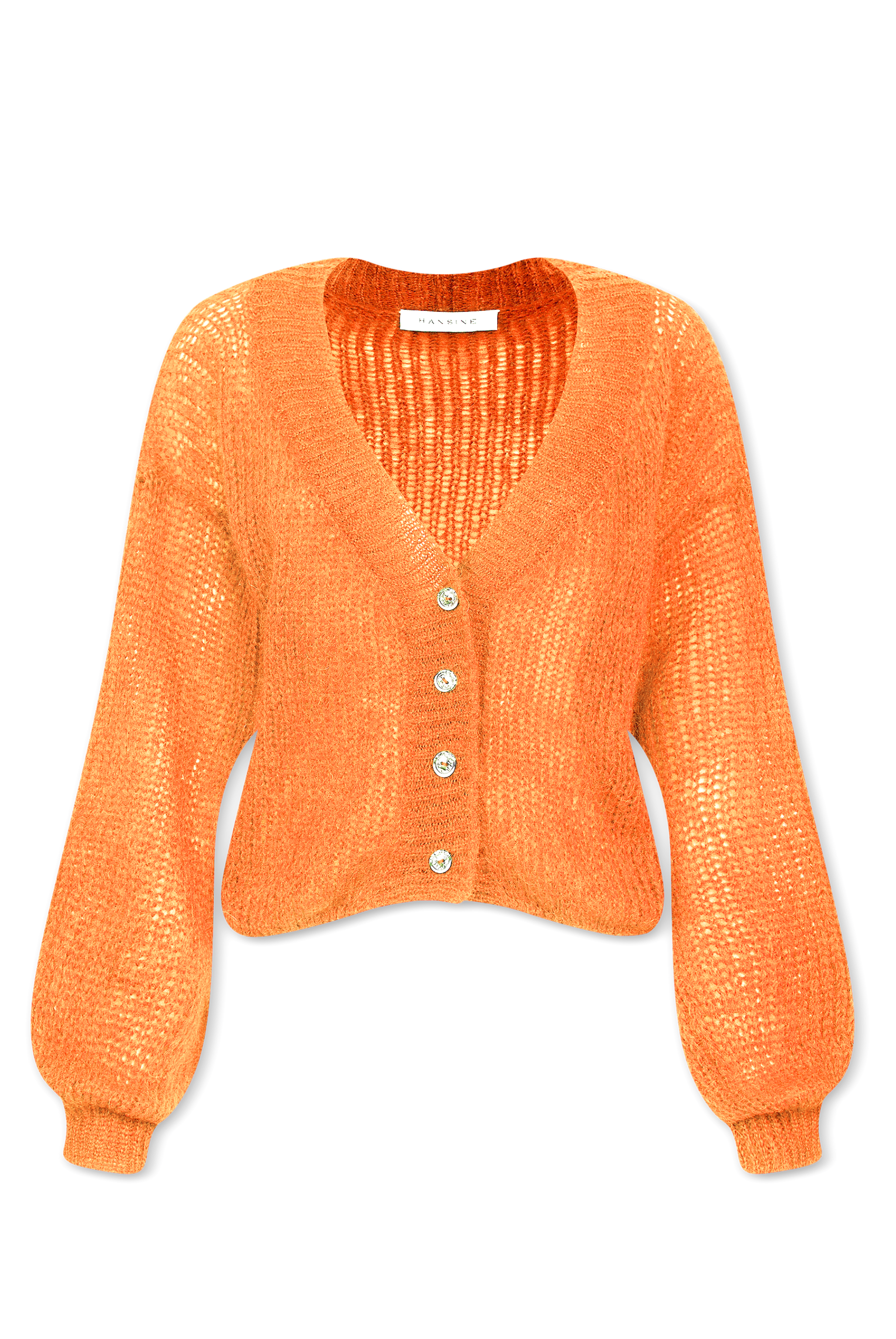 Cropped Cardigan in Tangerine