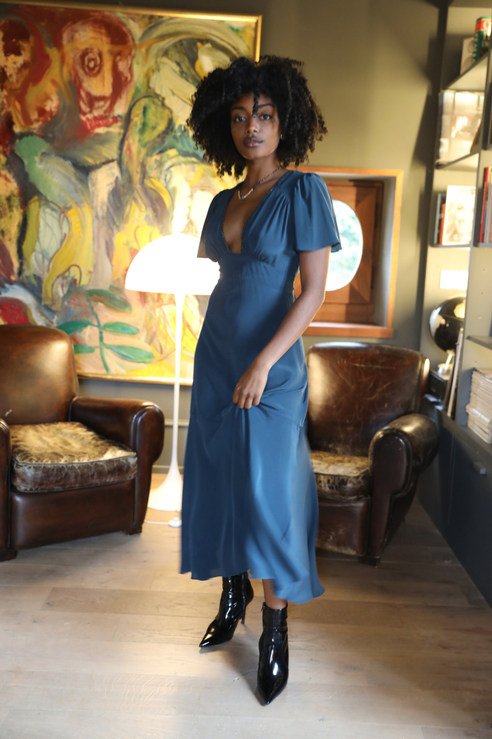 Iris Dress in Bay Blue