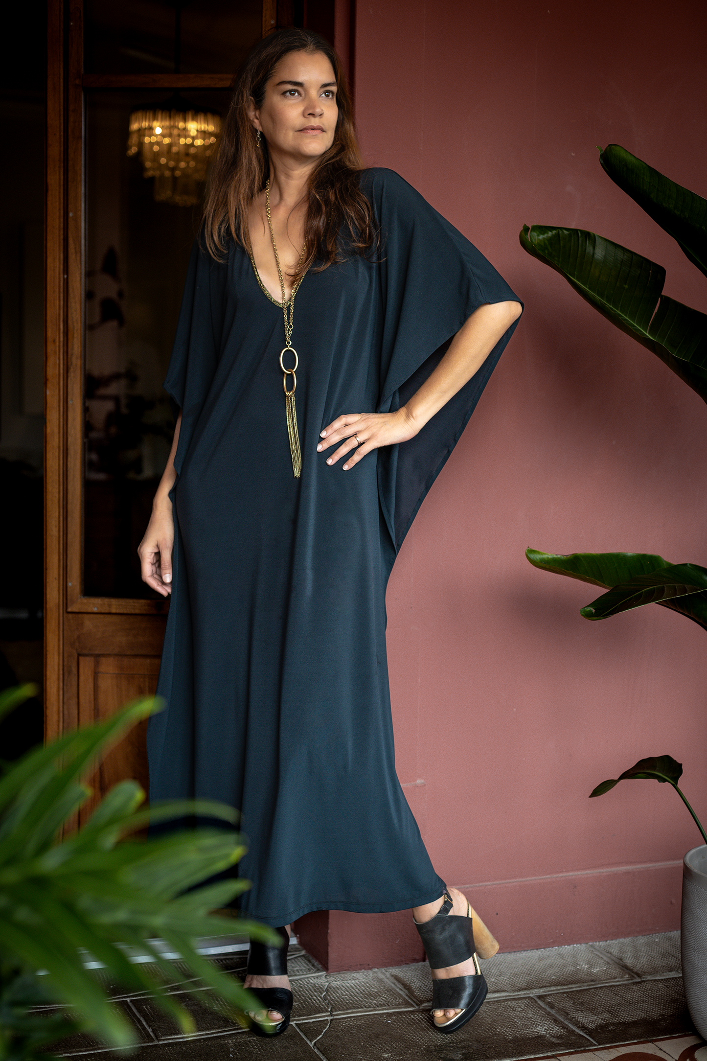 Aphrodite in Block Silk in Midnight