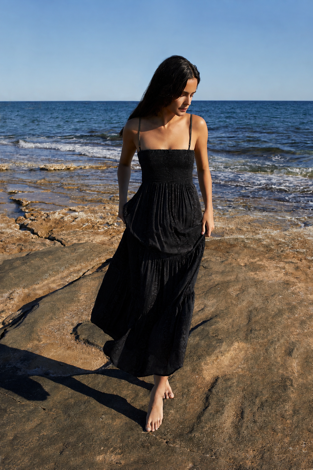 Gaia in Snake Print in Slate Grey