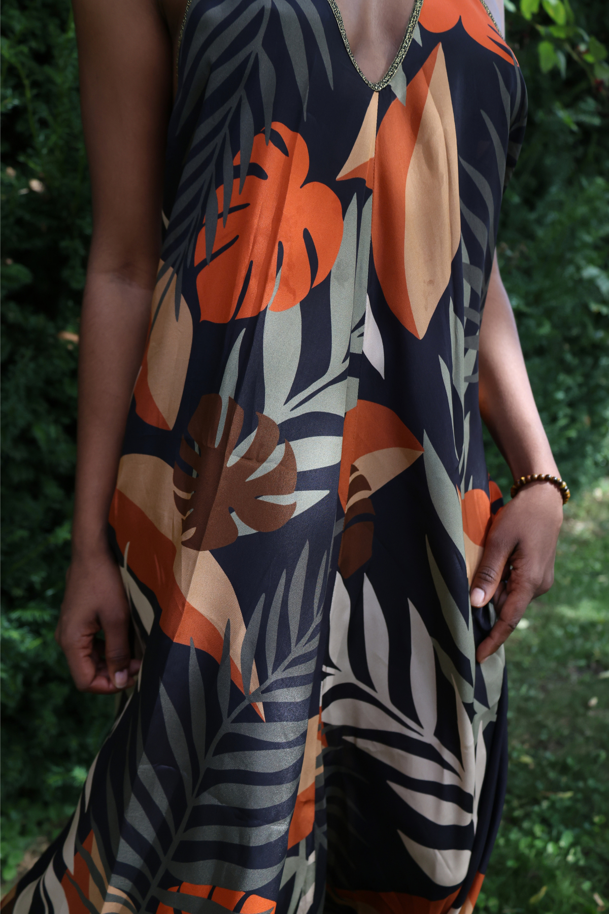 Rhodes Dress in Cacao Tropica Print