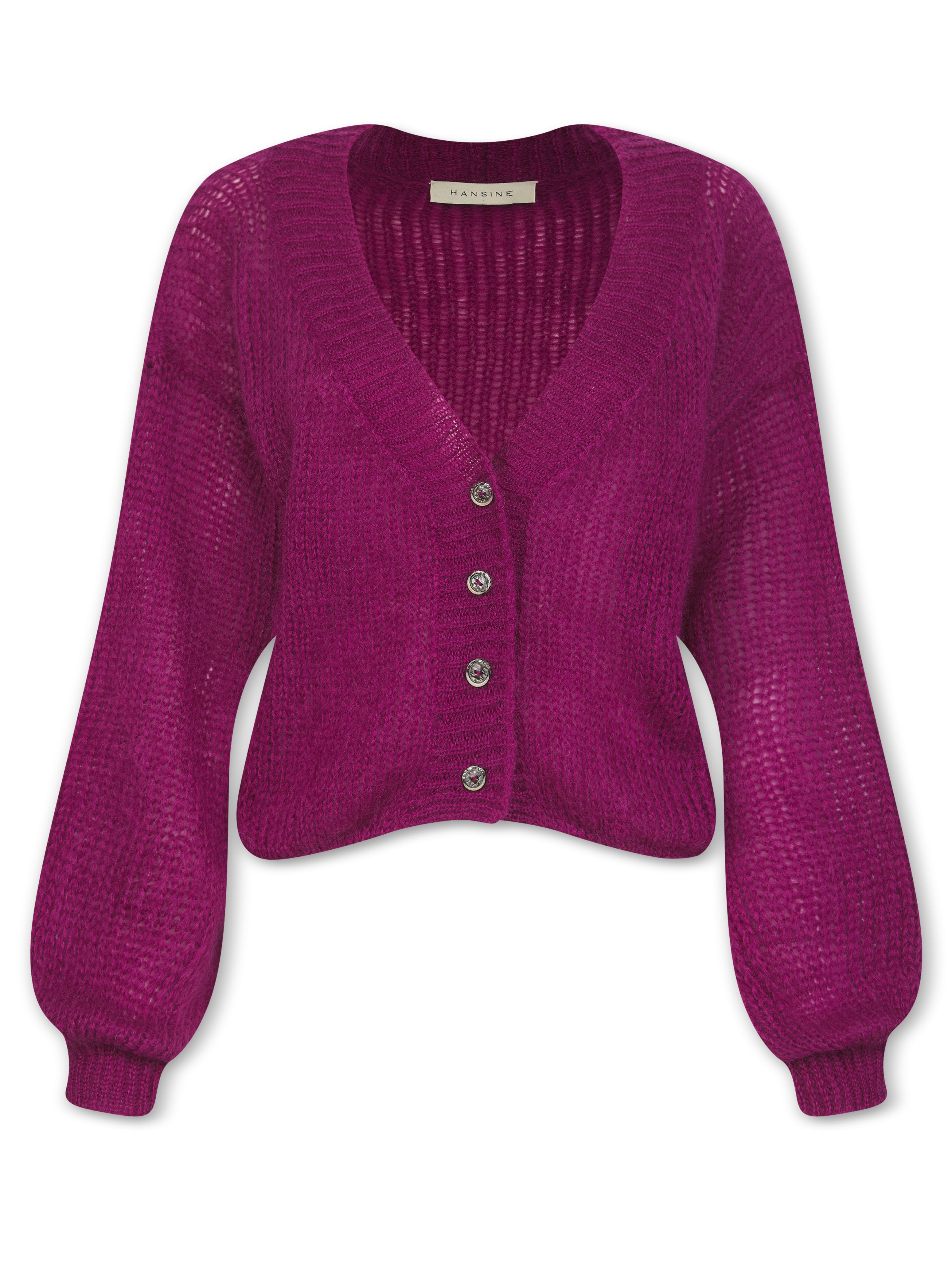 Cropped Cardigan in Magenta
