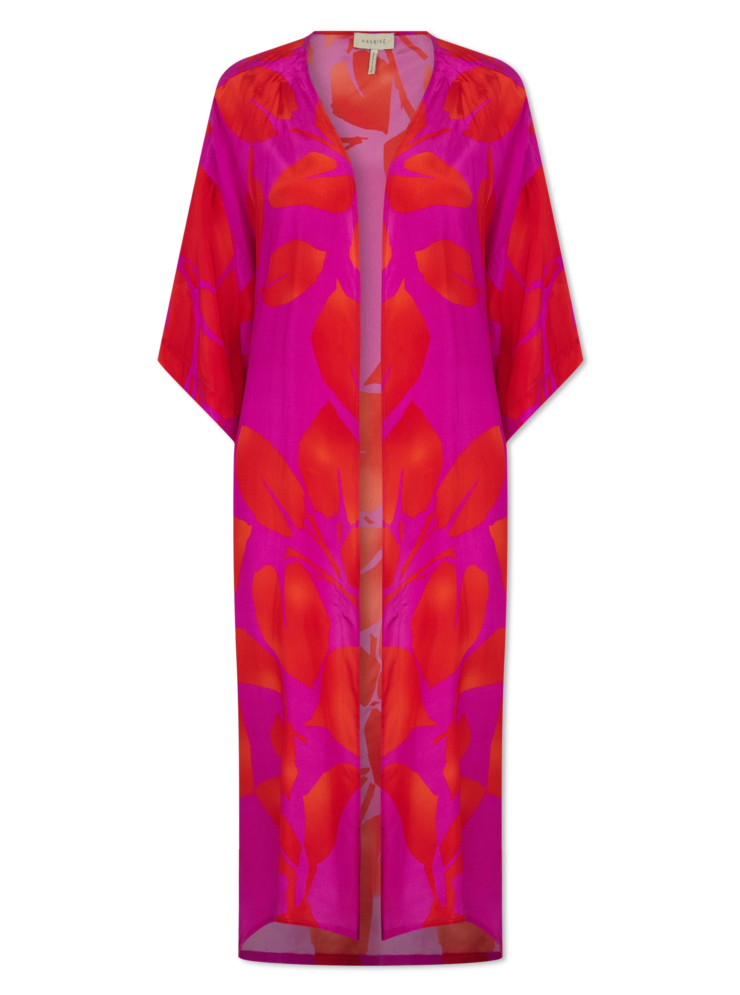 Hera Kimono in Magenta Foglia Print