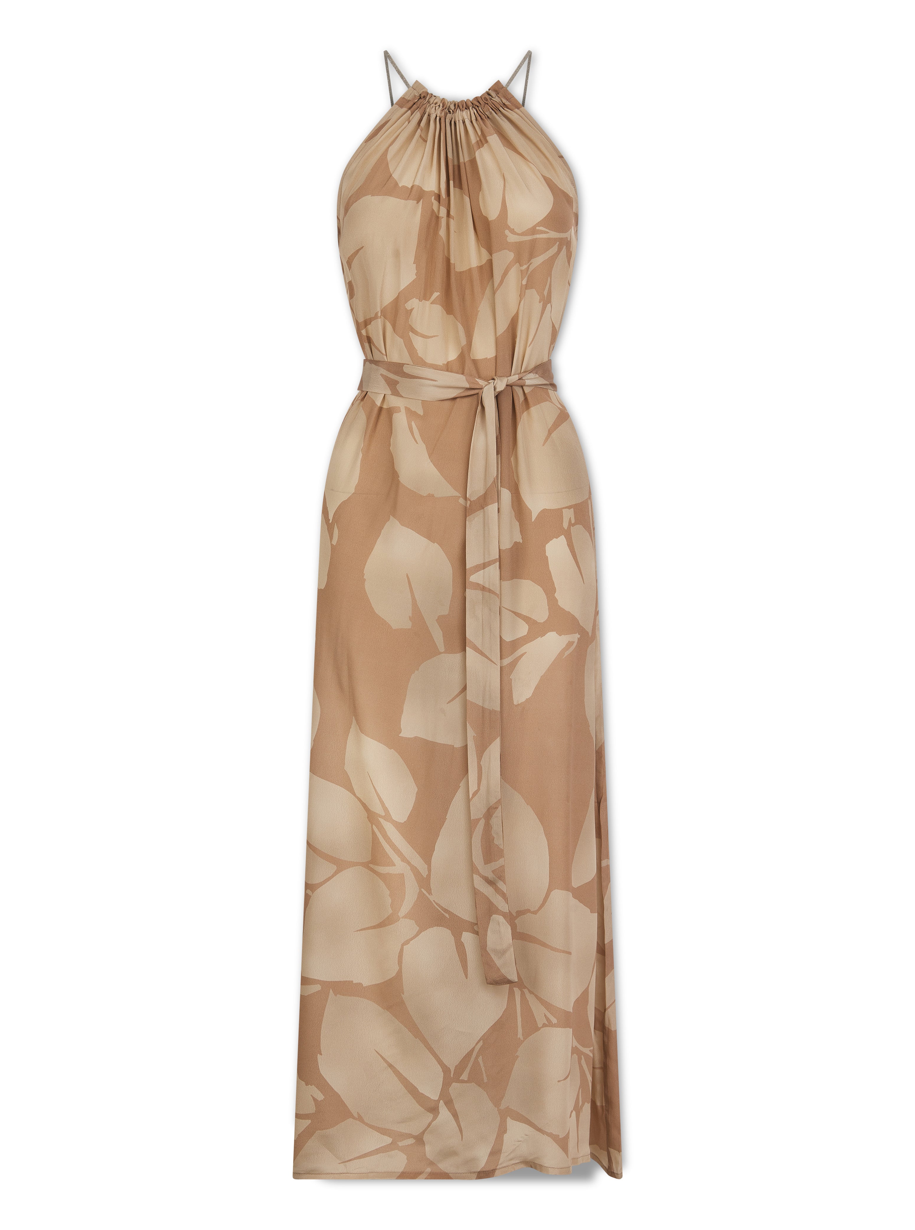 Astrea Dress in Mocha Foglia Print