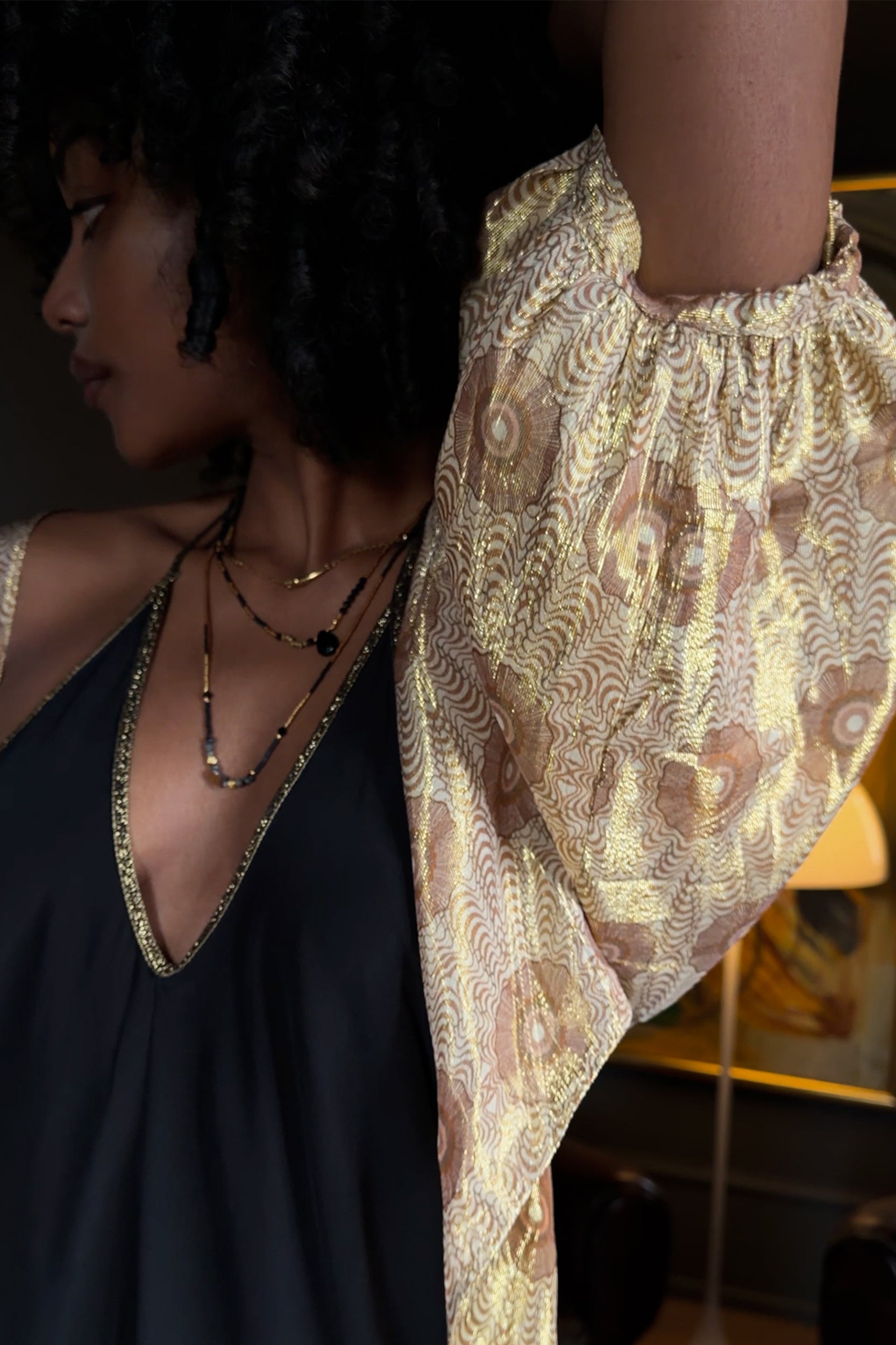 Bolero in Gold Peacock Print