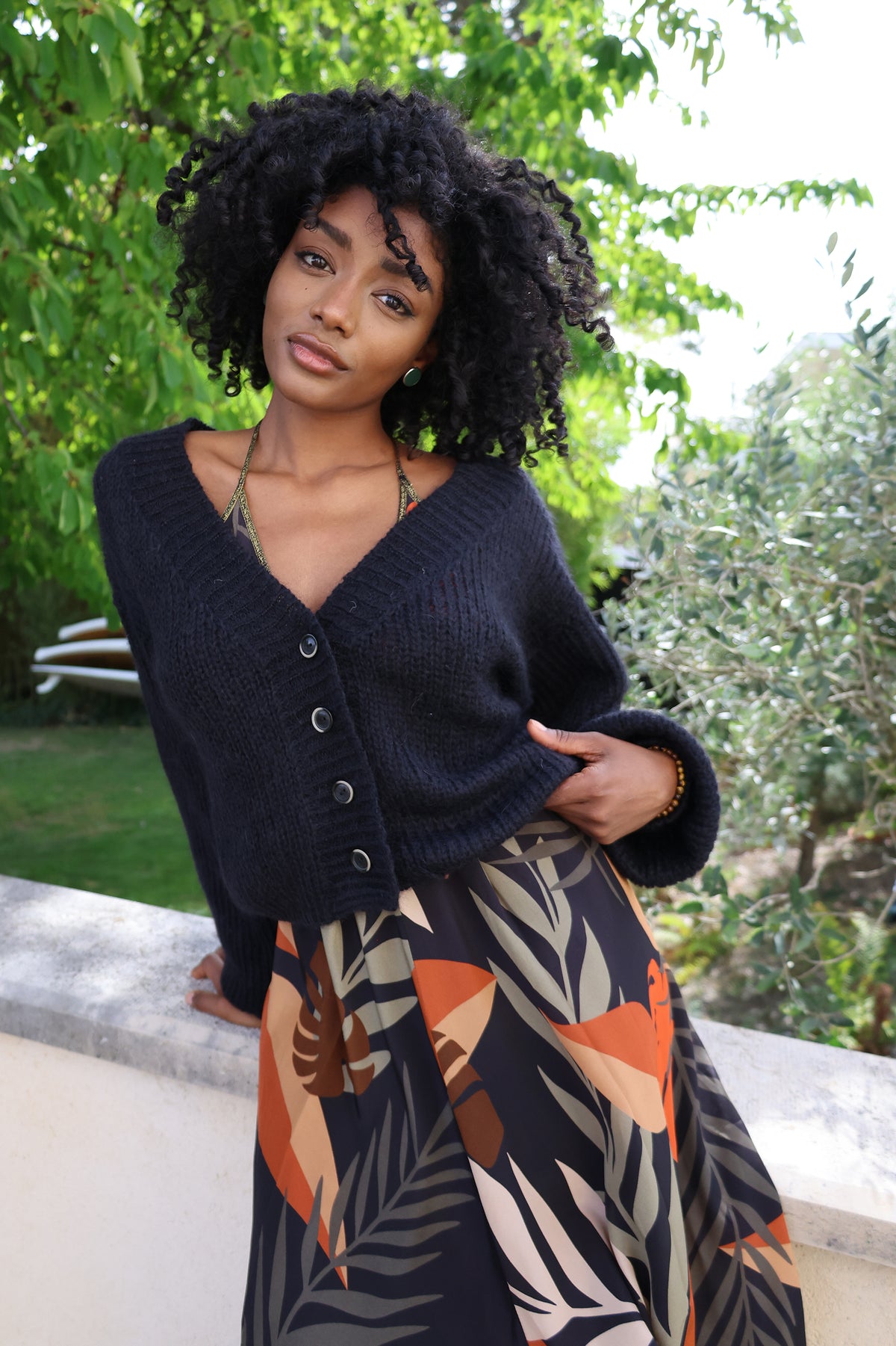 Cropped Cardigan in Black
