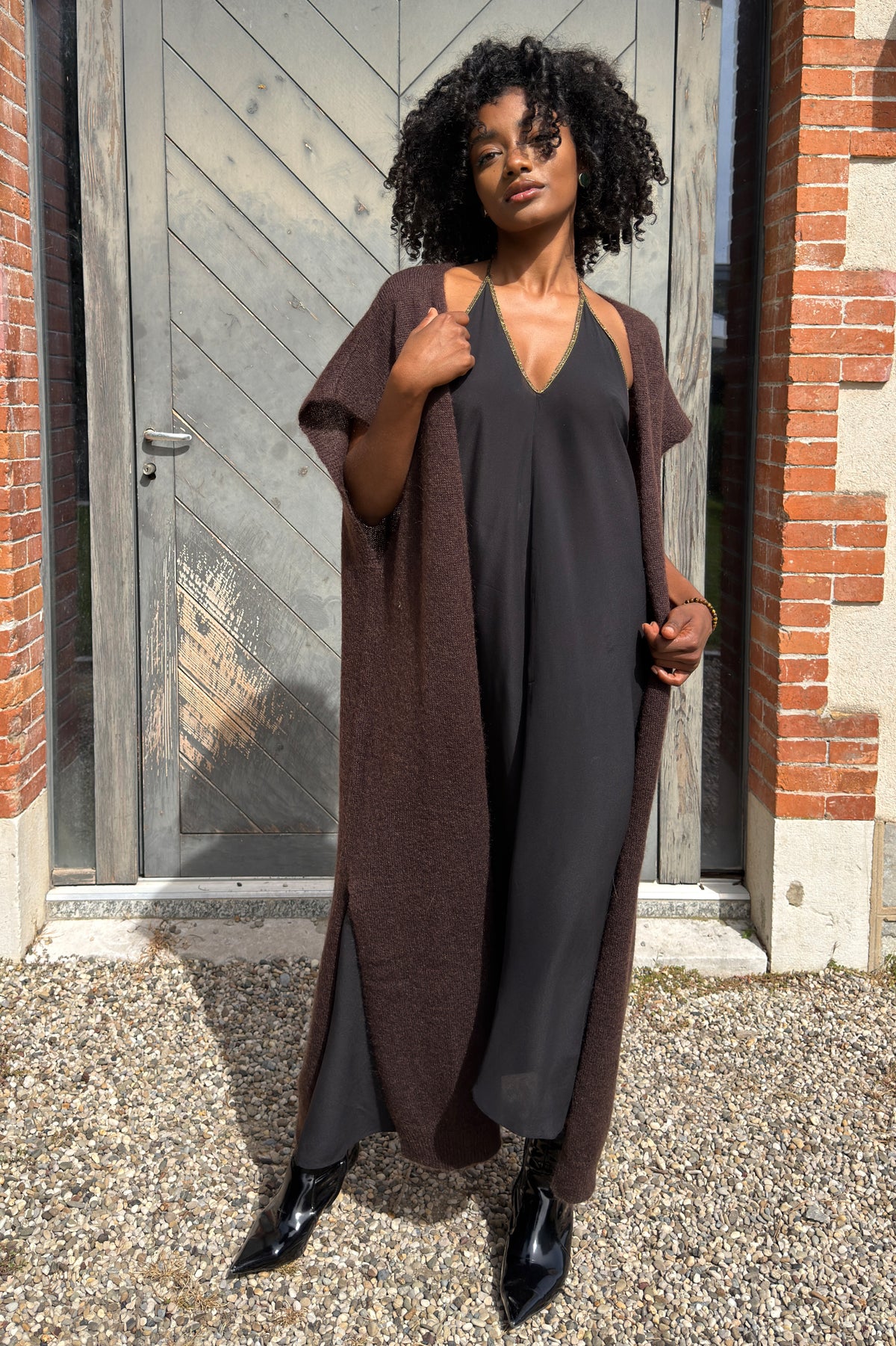 Rhea Long Wool Gilet
