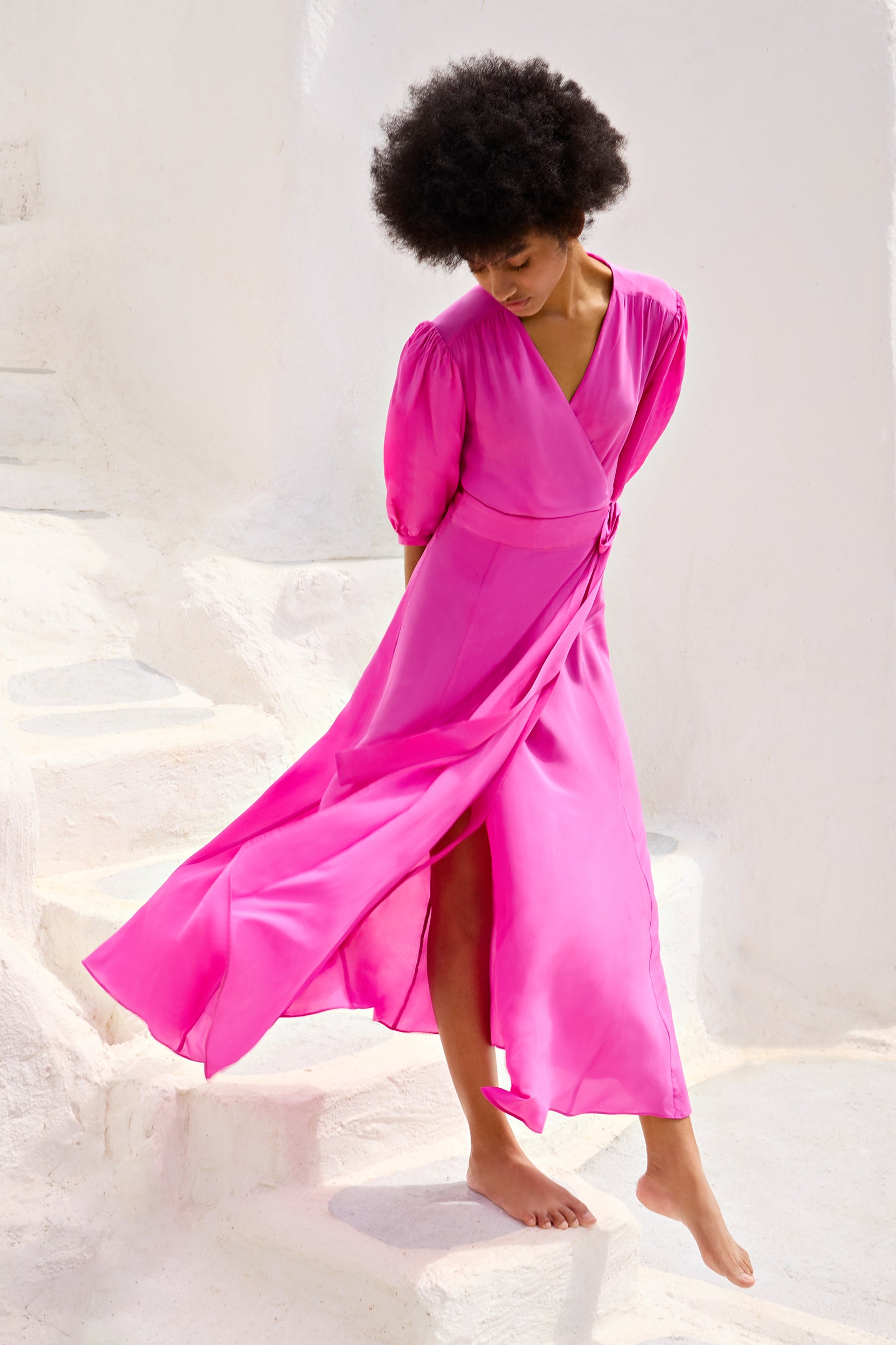 Pheobe Dress in Magenta