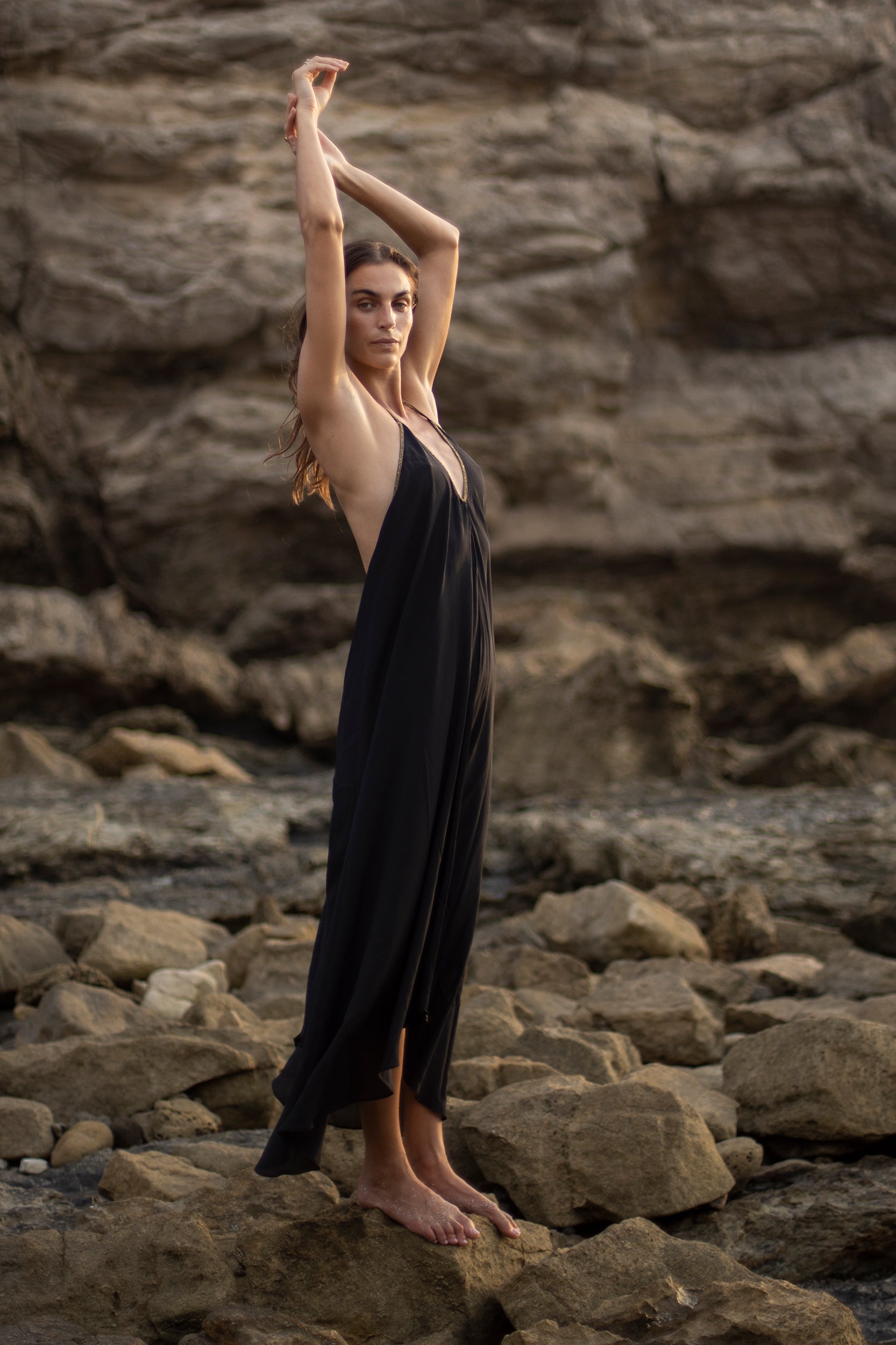 Rhodes Dress in Pure Black