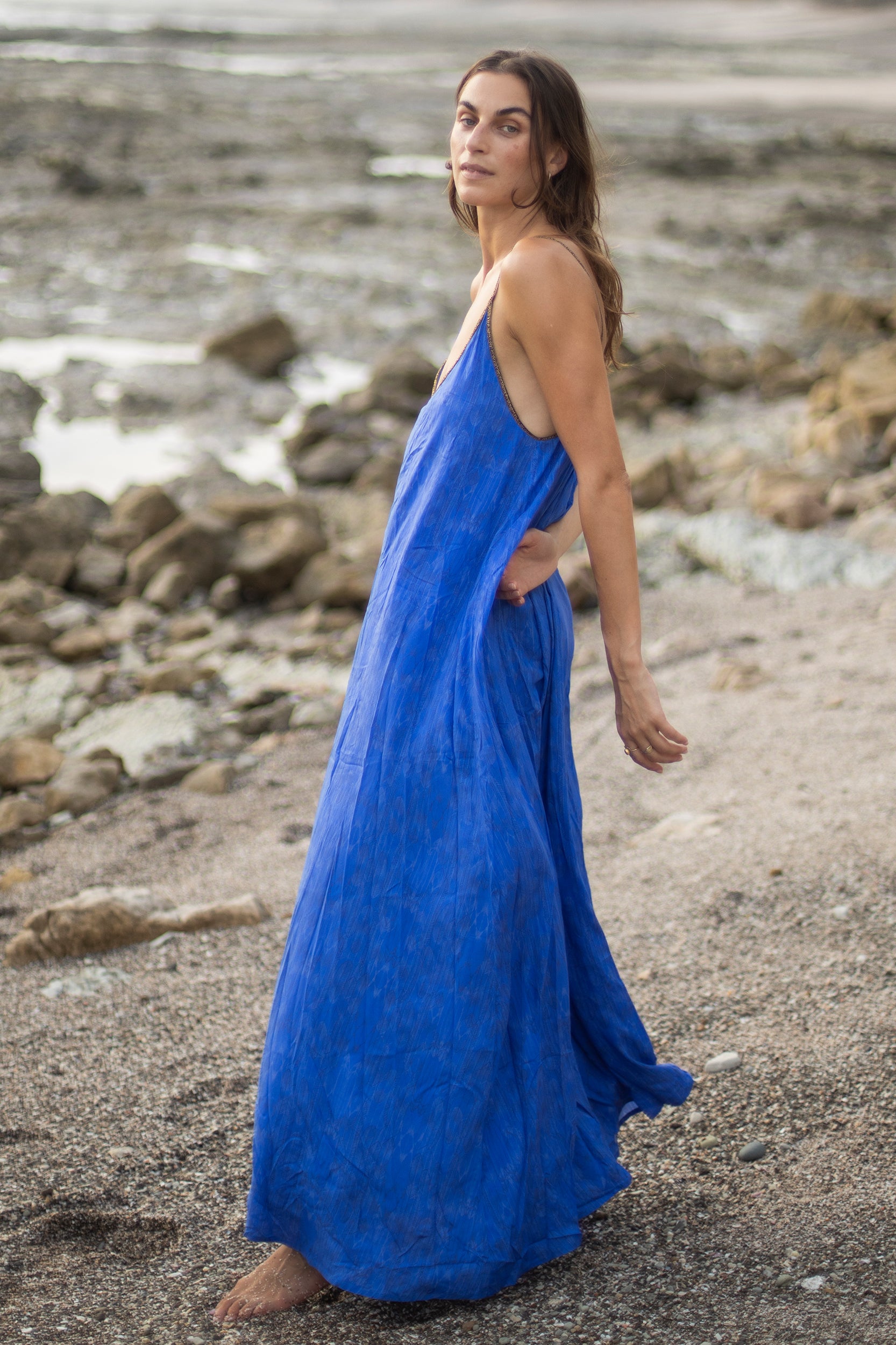Hestia Dress in Jaipur Feather Print