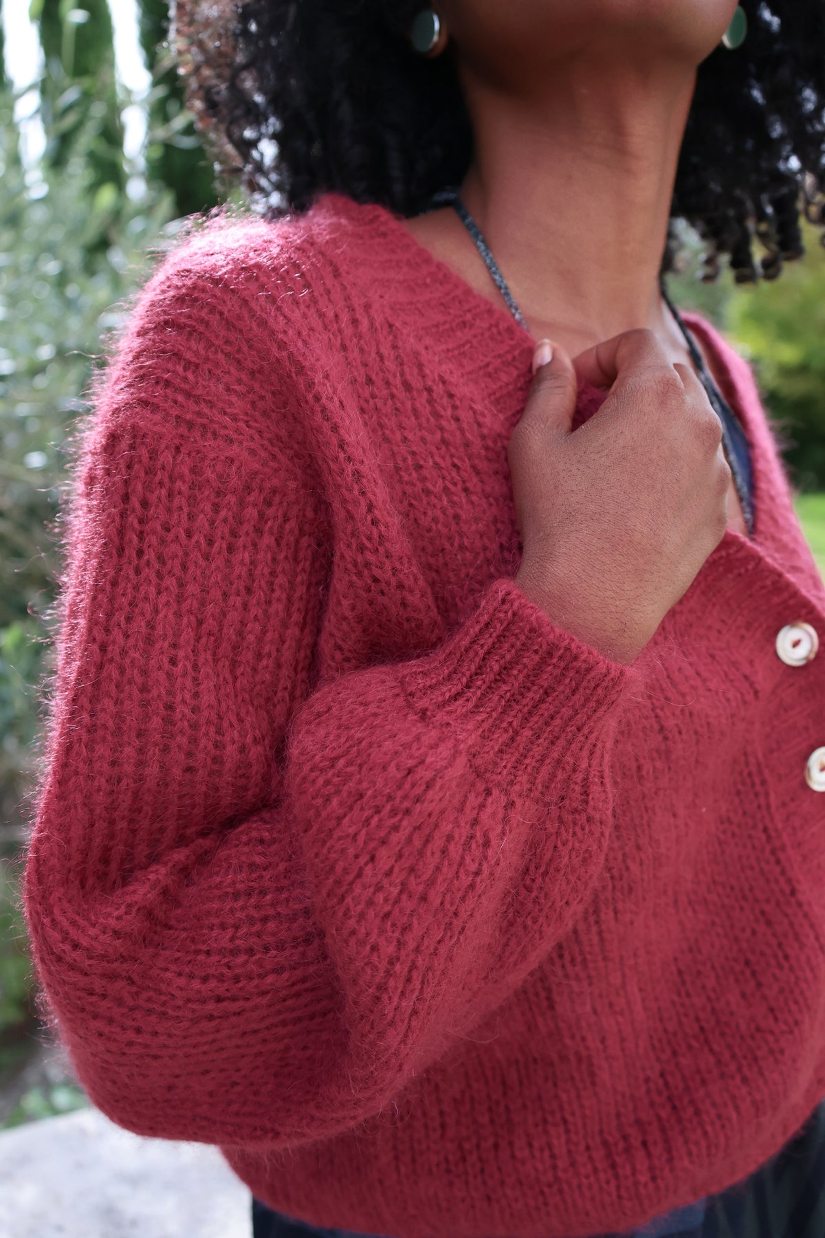 Cropped Cardigan in Raspberry Sorbet