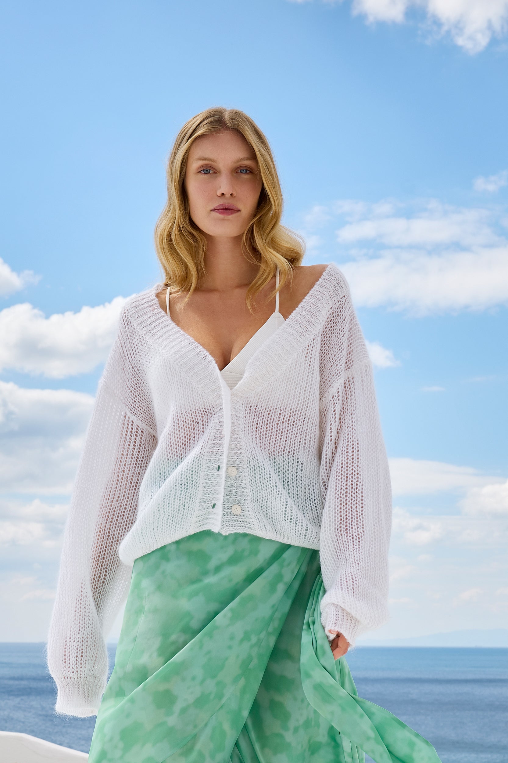 Calypso Skirt in Green Watercolour Print