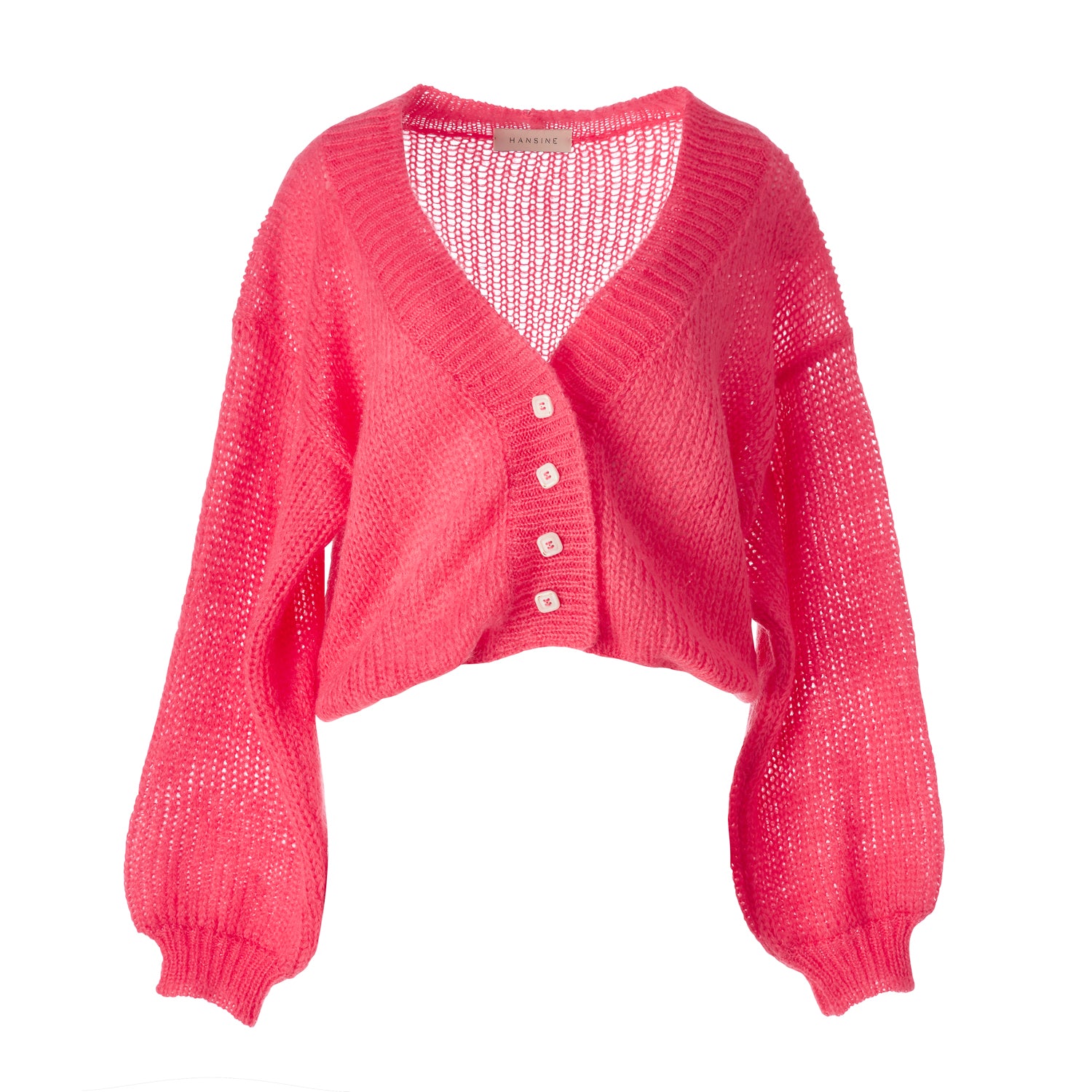 Cropped Cardigan in Hot Pink