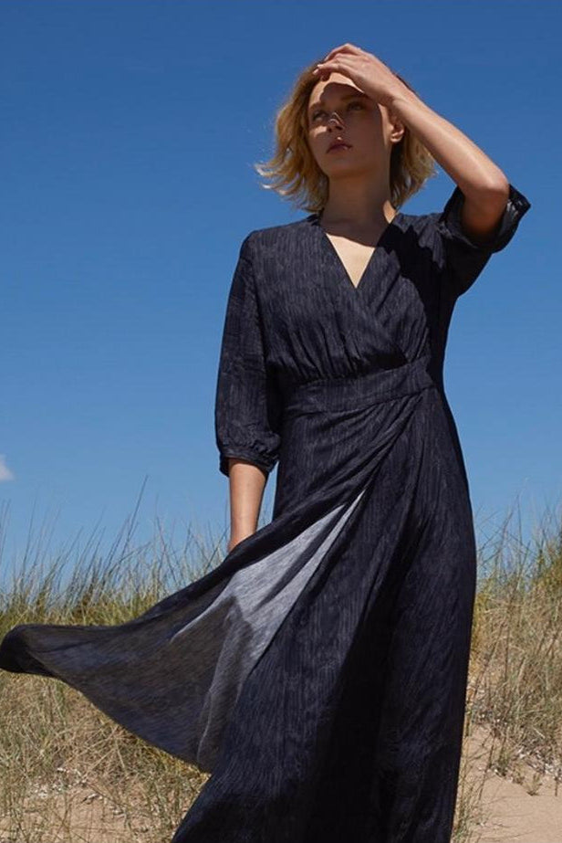 Athena in Feather Print in Black