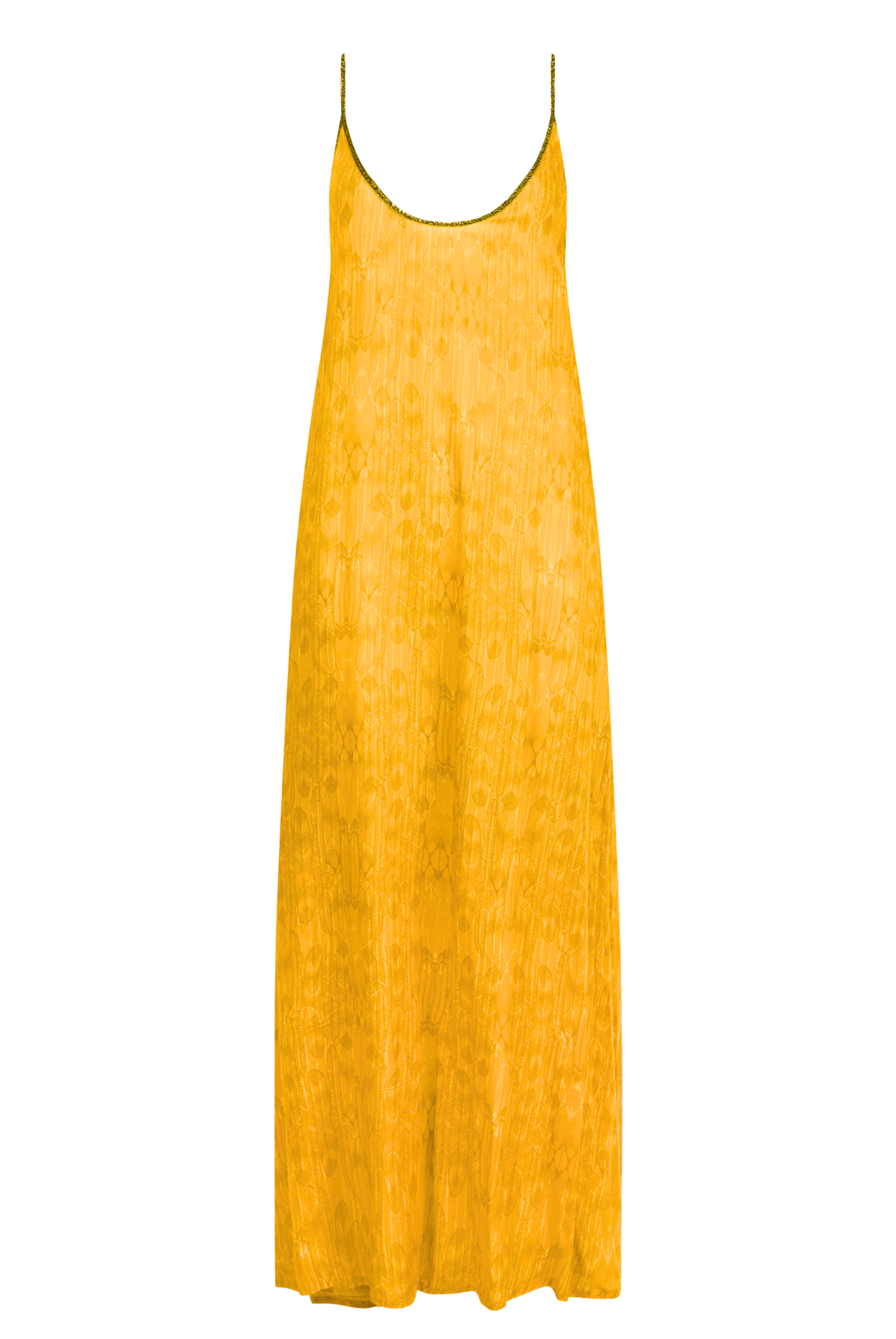 Hestia Dress in Antique Gold Feather Print