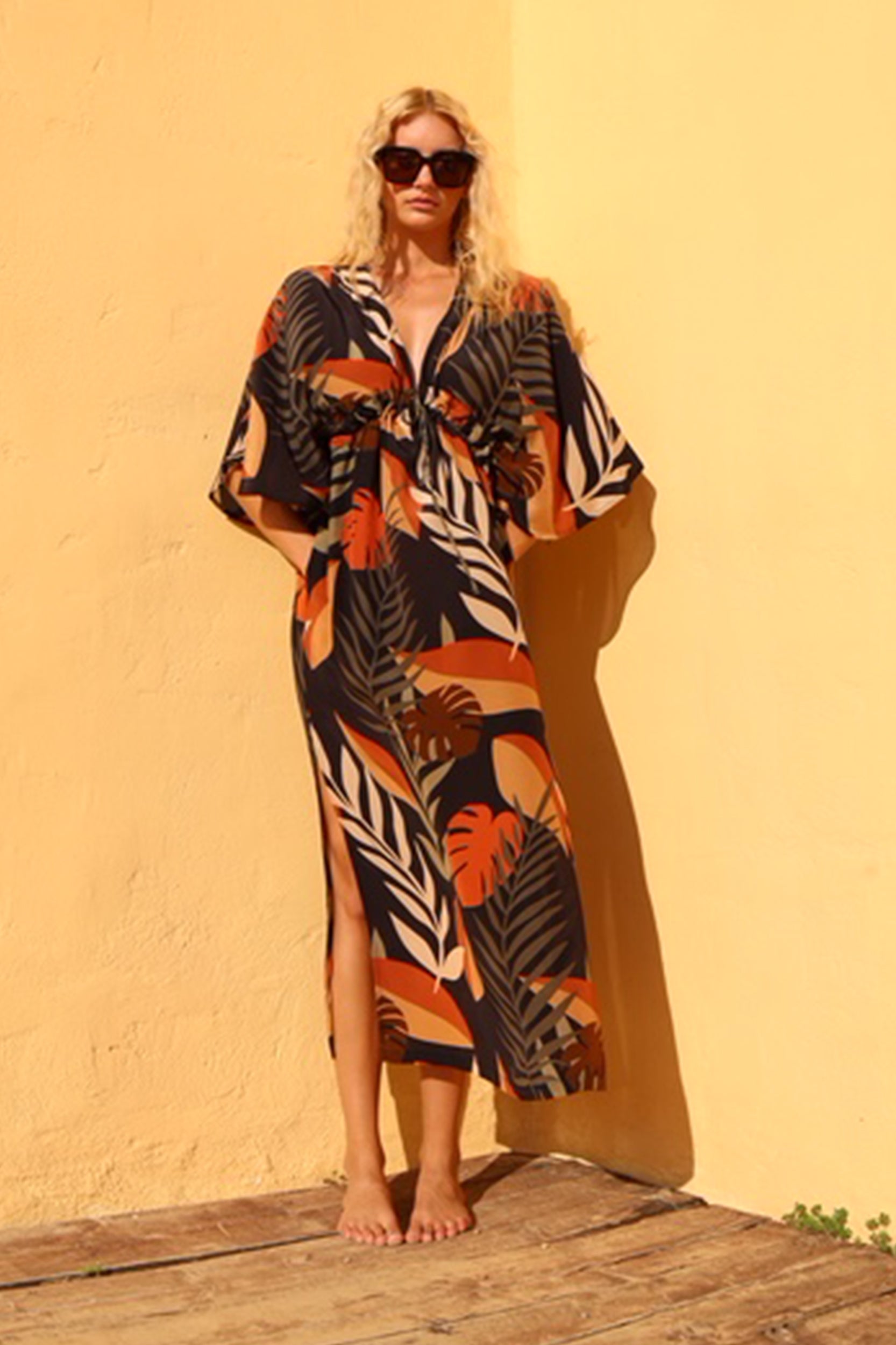 Medea Dress in Cacao Tropica Print
