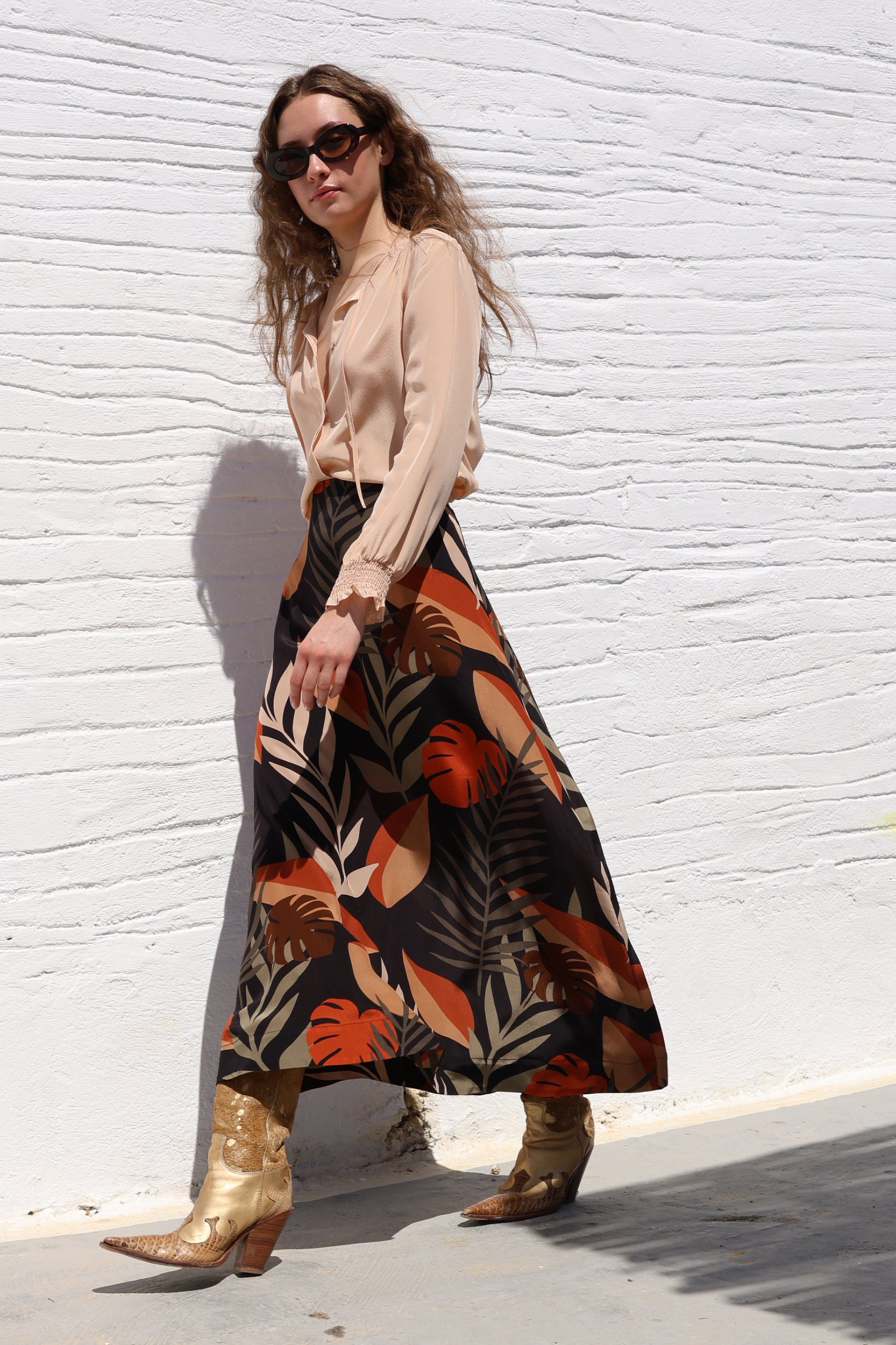 Clio Skirt in Cacao Tropica Print