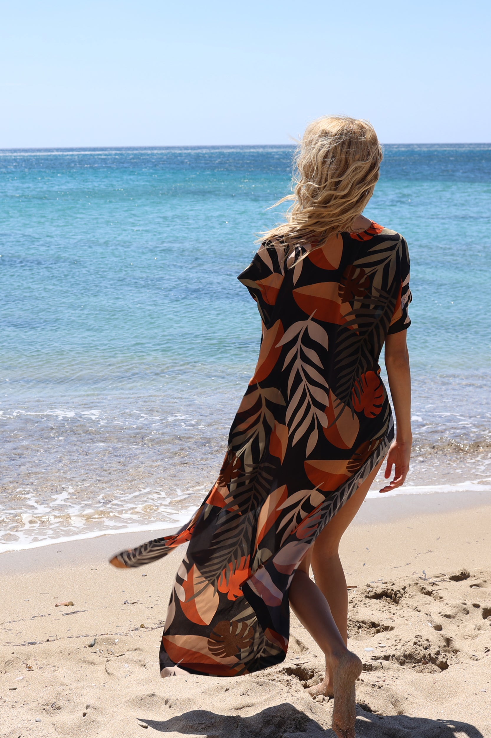 Rhea Kimono in Cacao Tropica Print