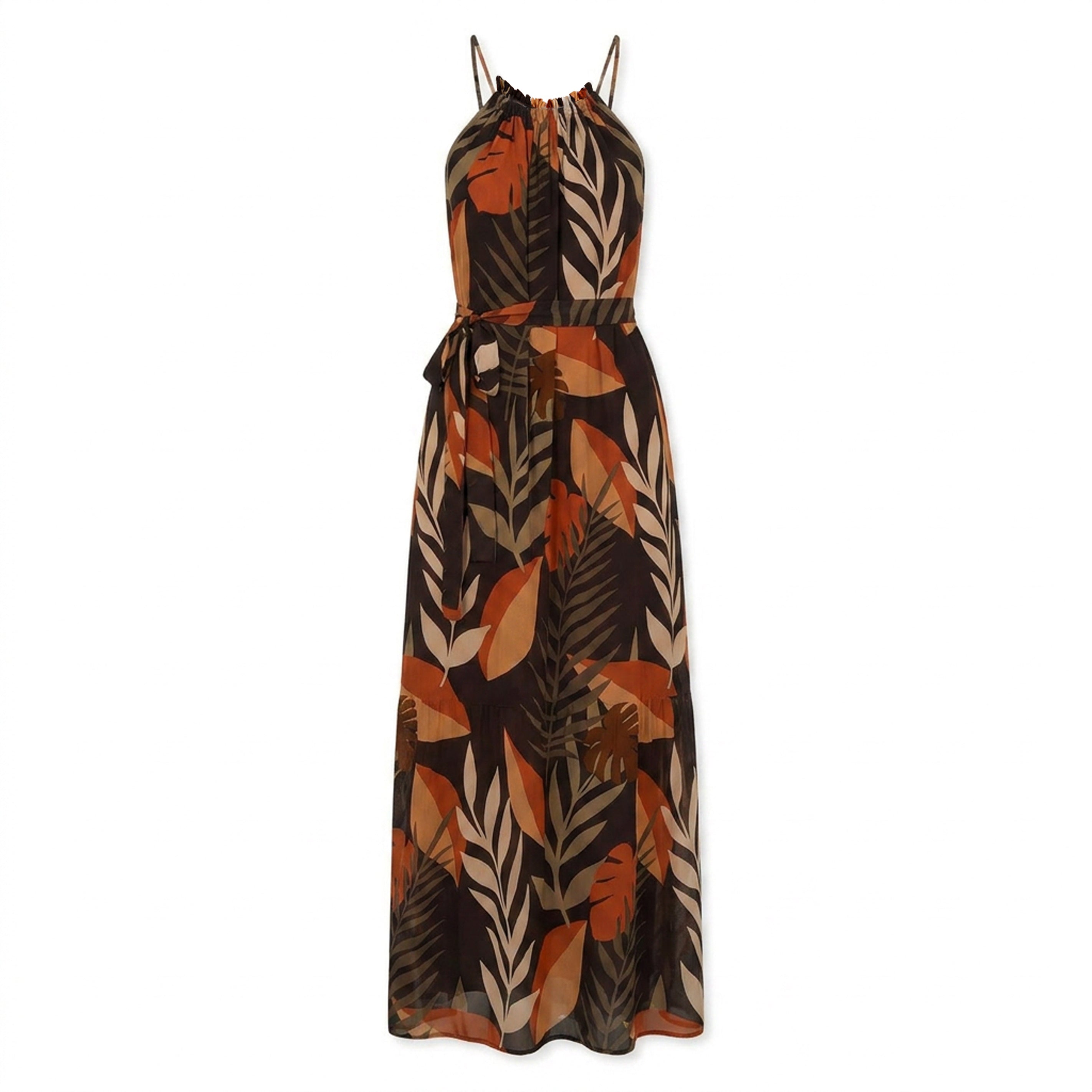 Astrea Dress in Cacao Tropica Print
