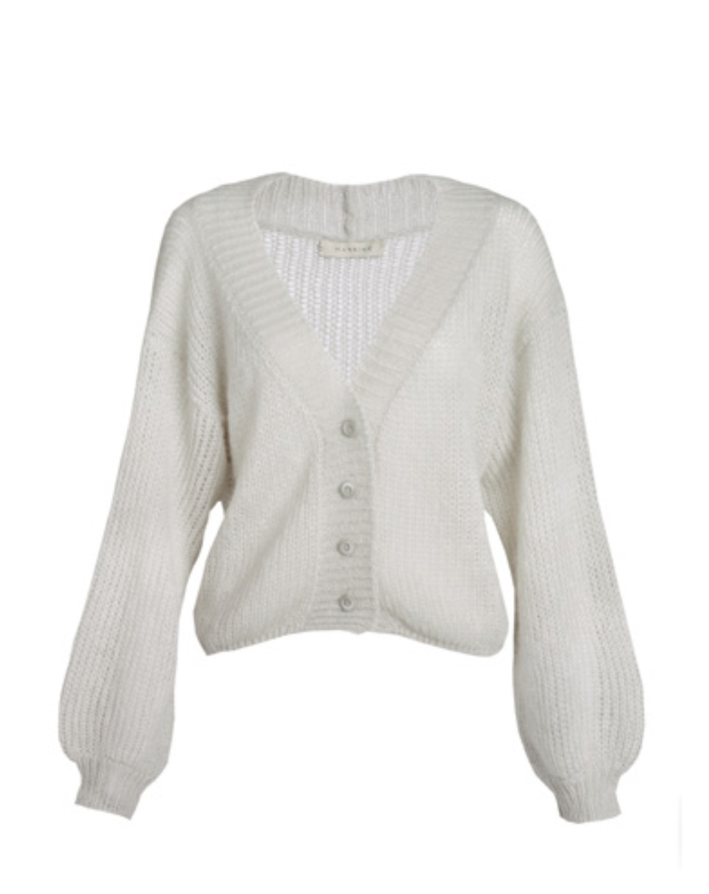 Cropped Cardigan in Pale Silver/ Grey
