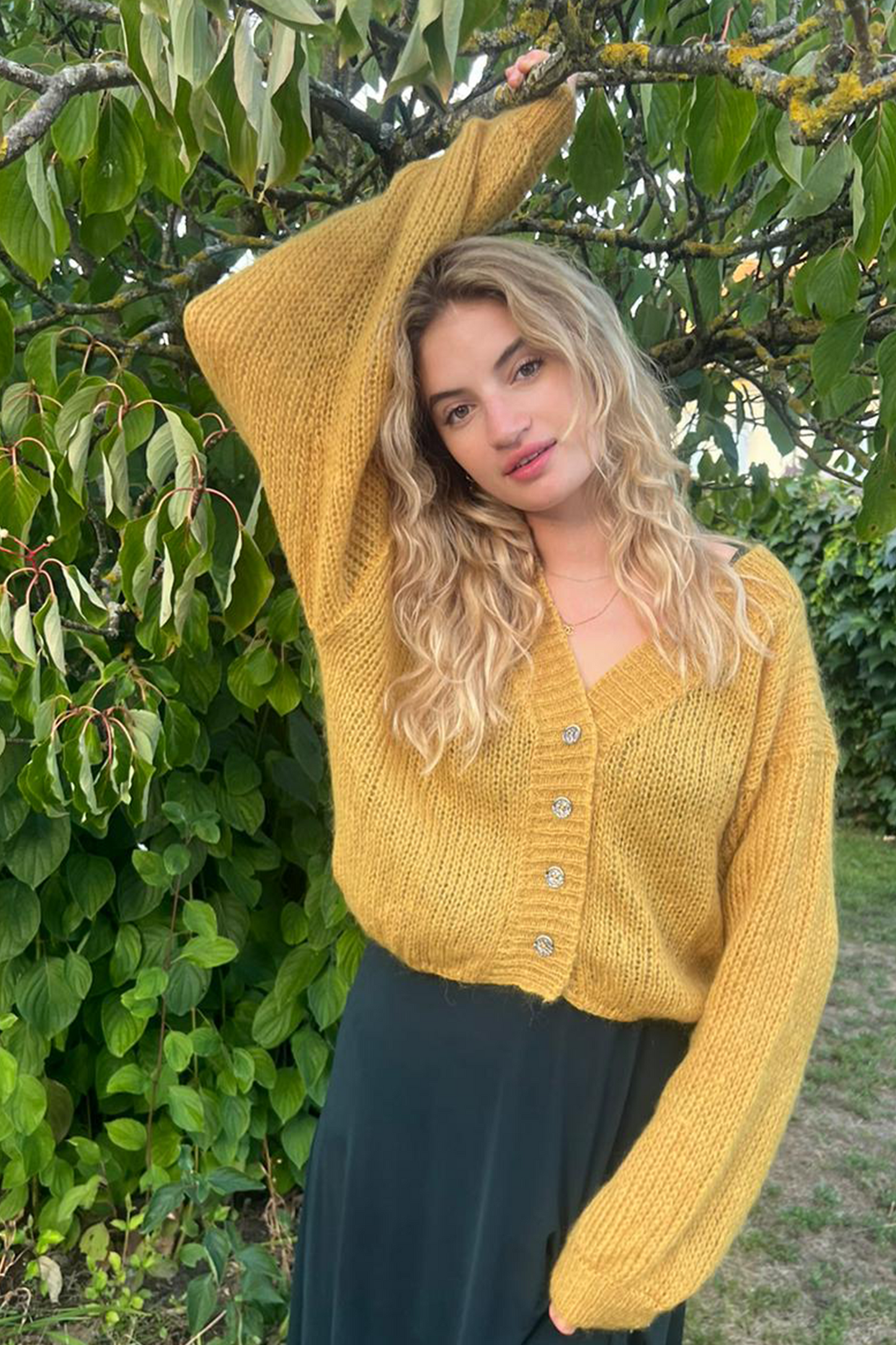 Cropped Cardigan in Quince