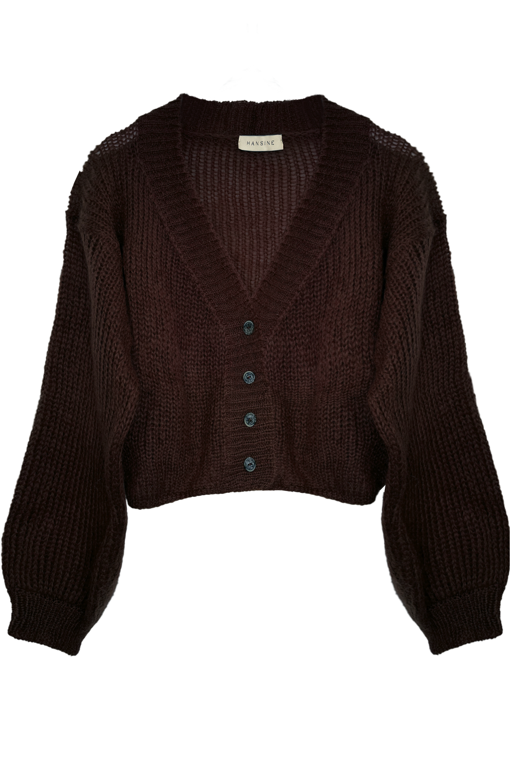 Cropped Cardigan in Chocolate