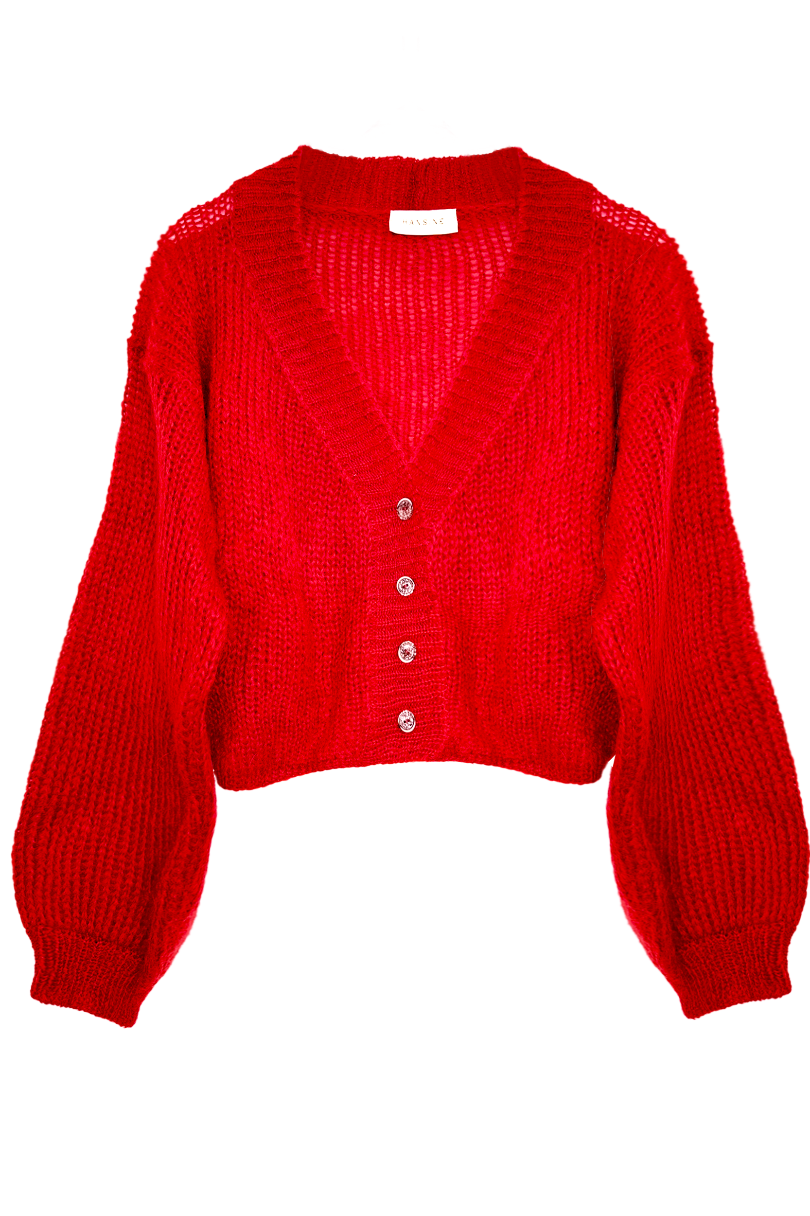 Cropped Cardigan in Fire Red