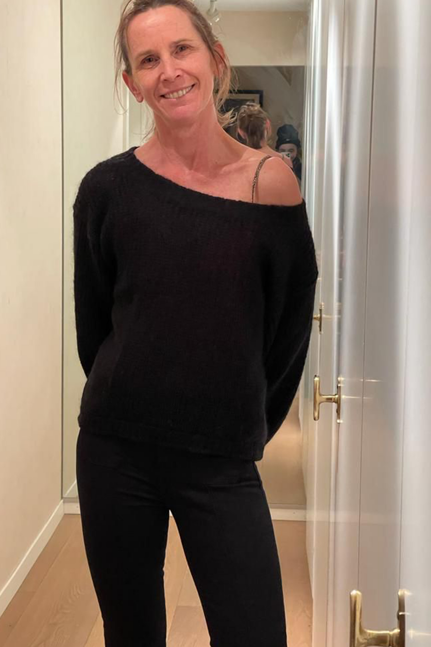 Cropped Mohair Jumper in Black