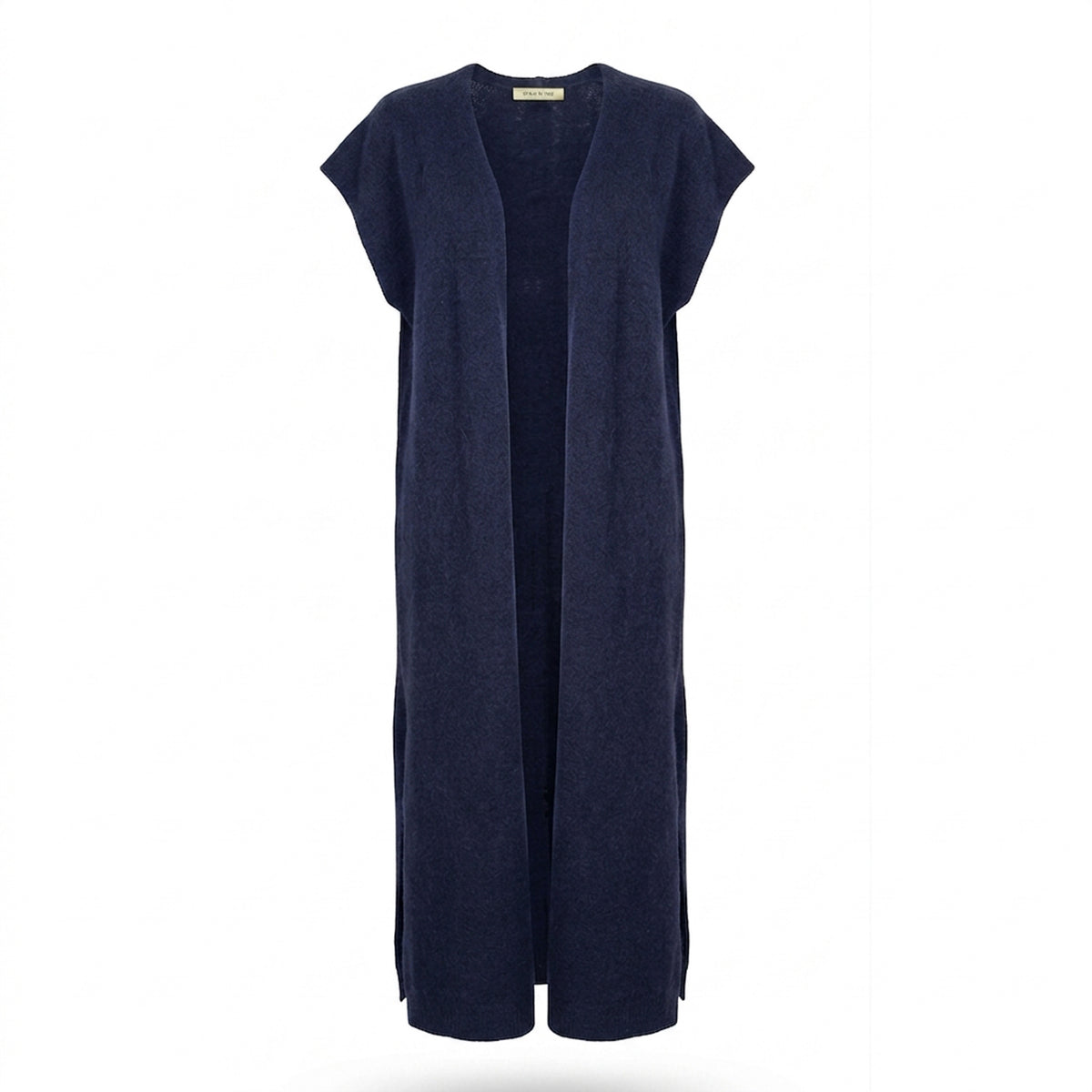 Rhea Long Wool Gilet in Midnight