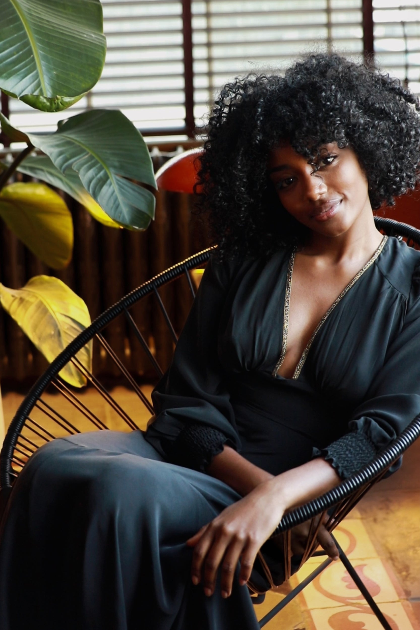 Electra in Block Silk in Black