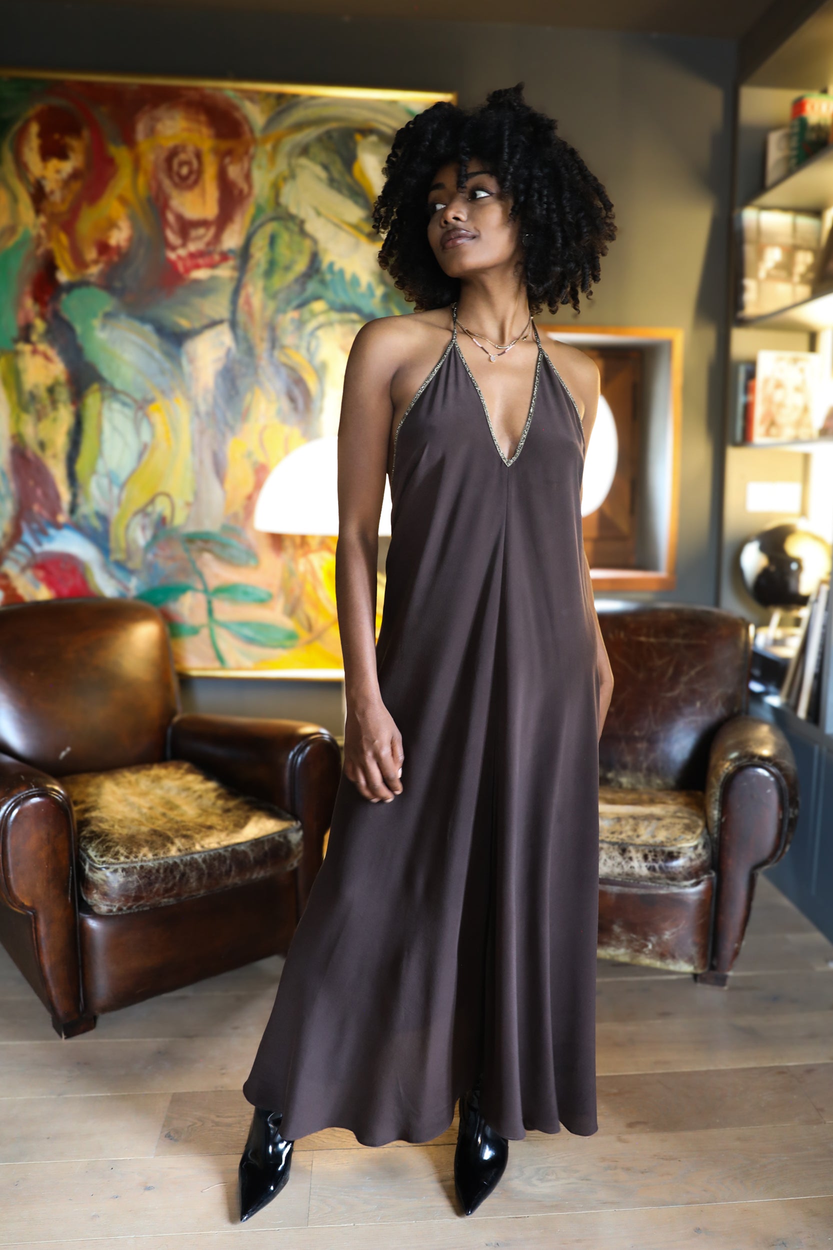 Rhodes Dress in Chocolate