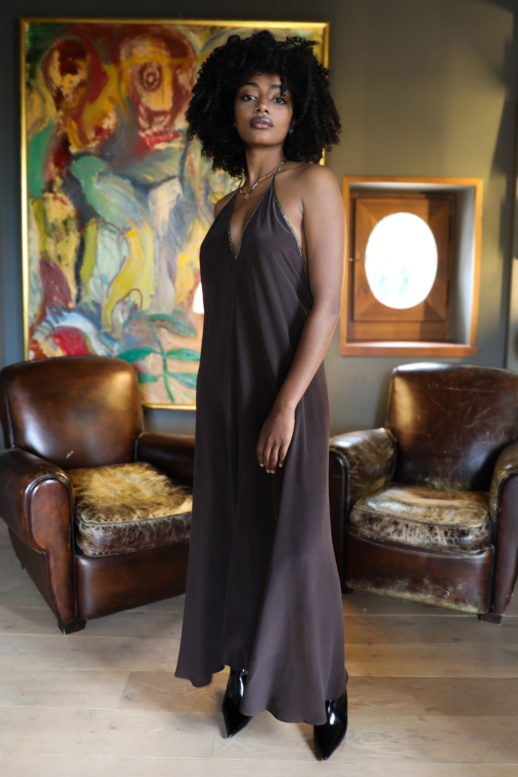 Rhodes Dress in Chocolate