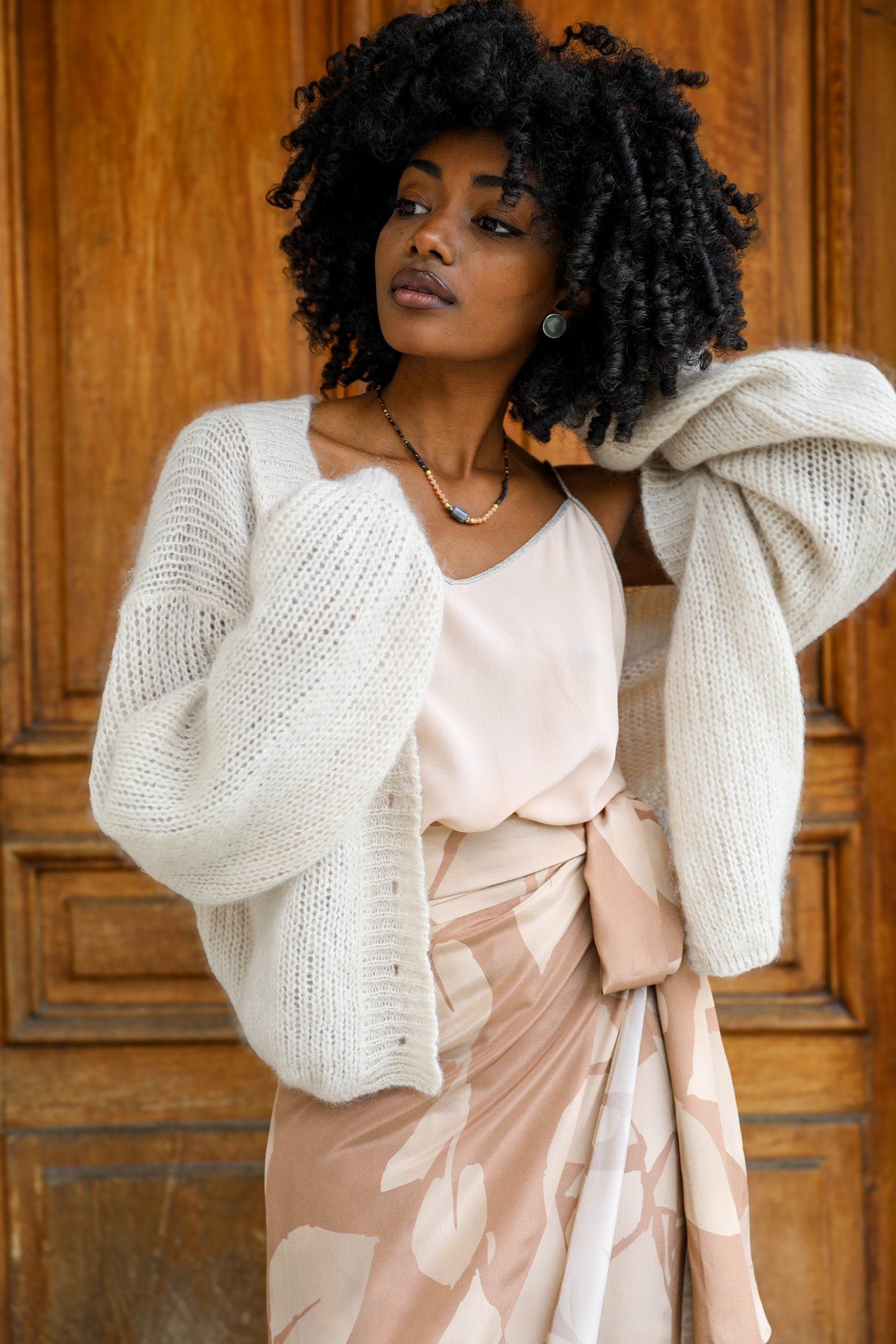 Calypso Skirt in Mocha Foglia Print