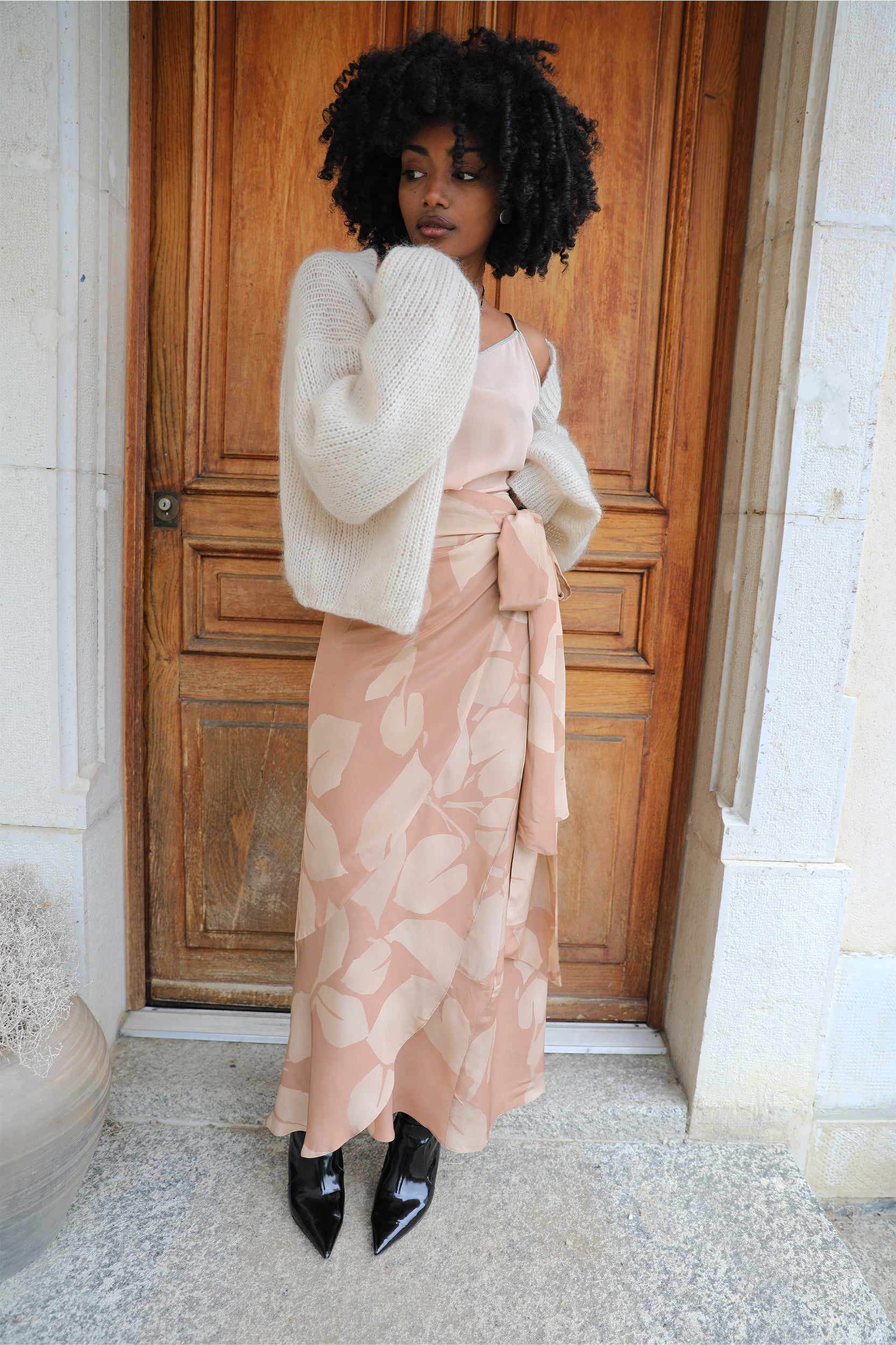 Calypso Skirt in Mocha Foglia Print