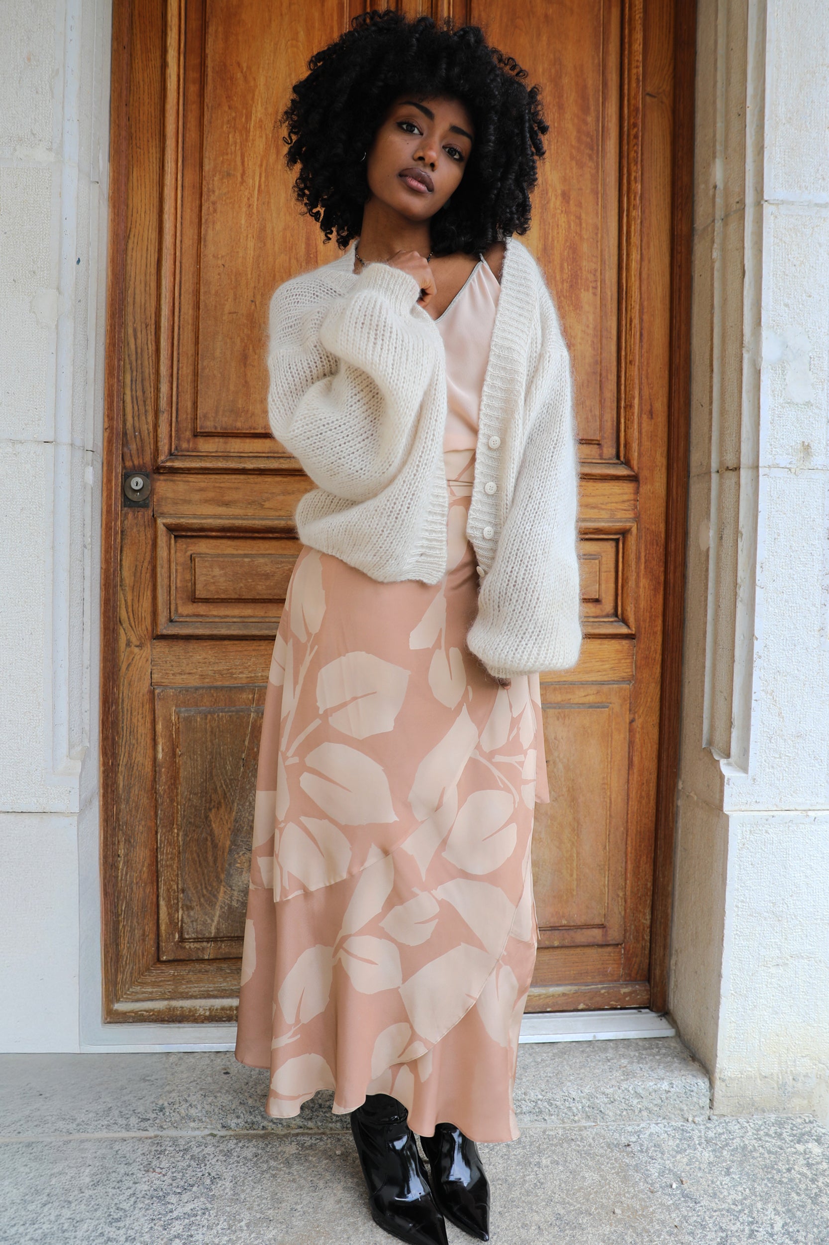 Calypso Skirt in Mocha Foglia Print