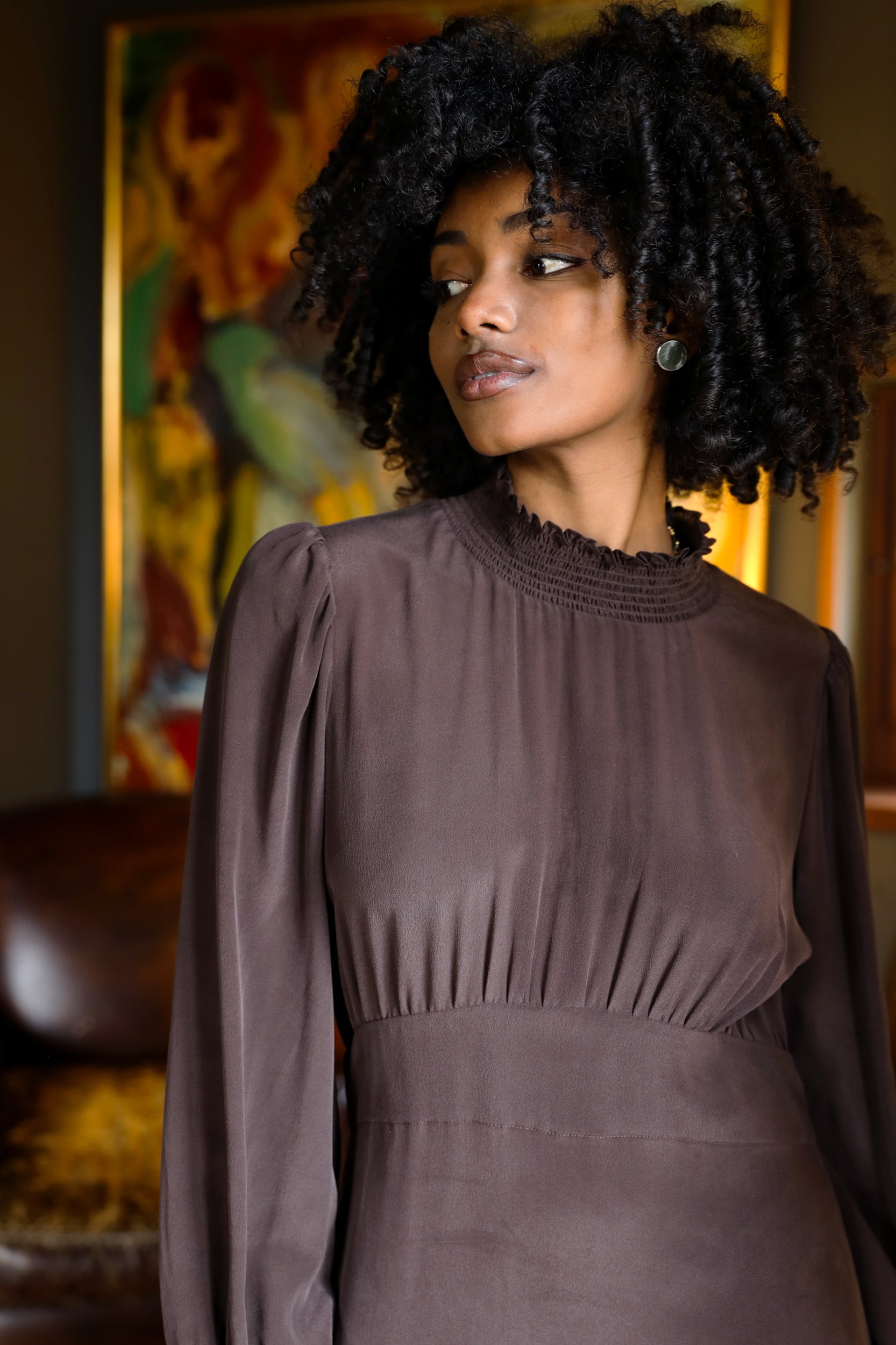 Hemera Dress in Chocolate