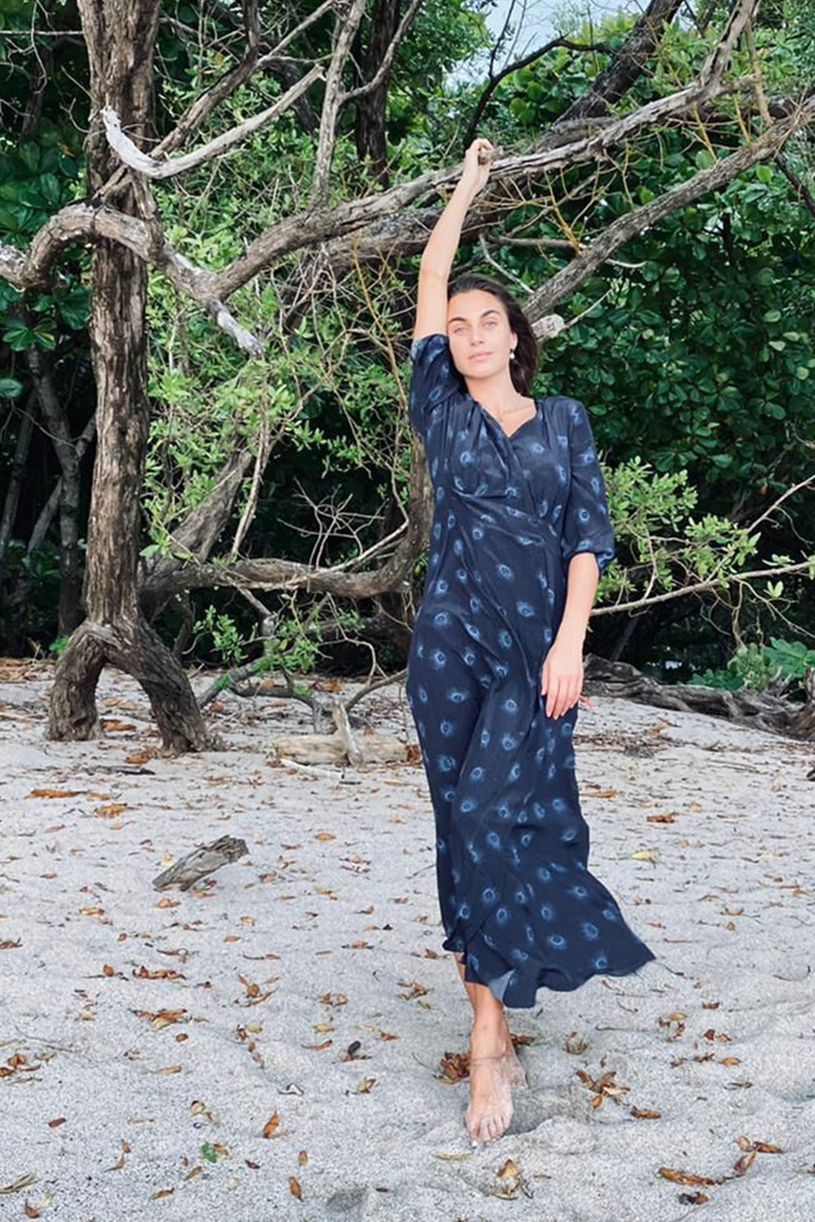 Athena in Medusa Print Silk in Midnight