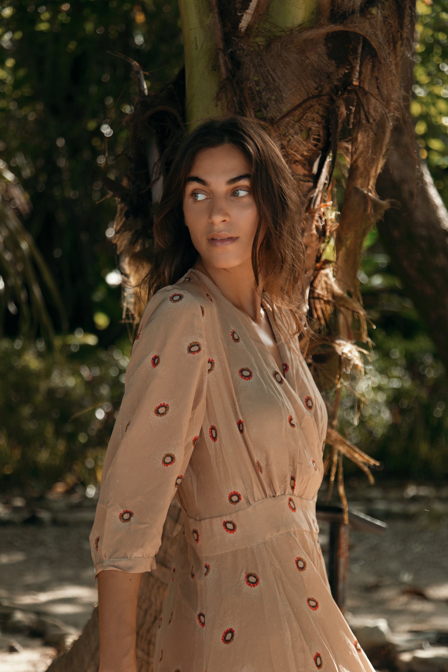 Athena in Medusa Print Silk in Cinnamon