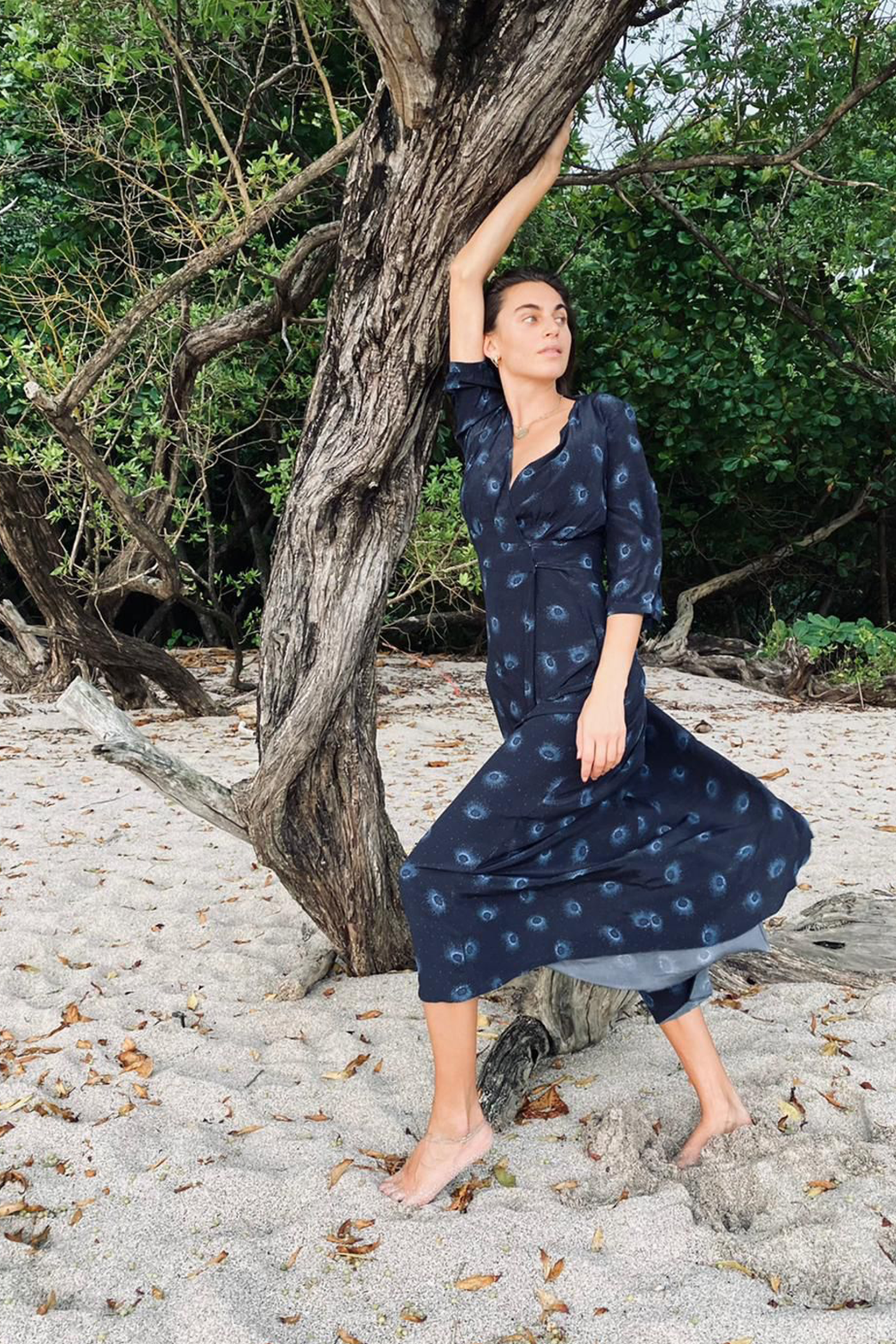 Athena in Medusa Print Silk in Midnight