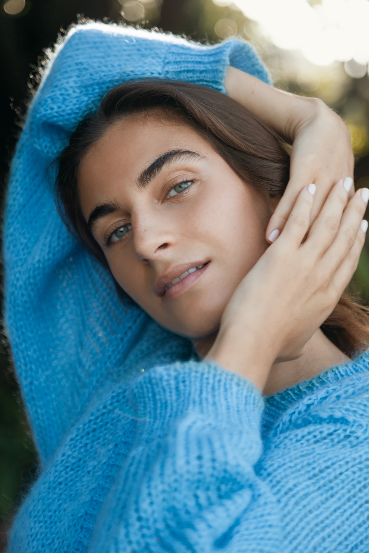 Cropped Cardigan in Denim Blue