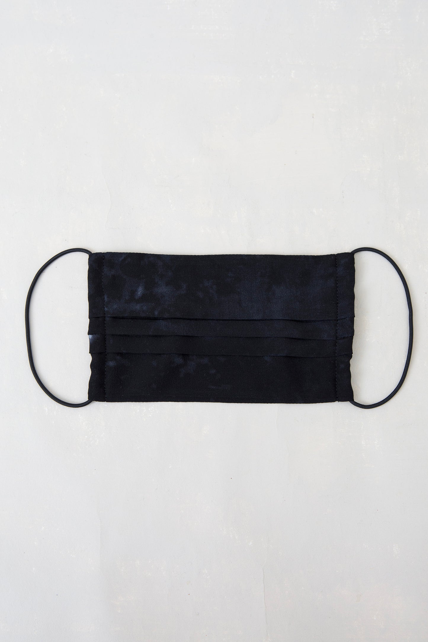 Silk Face Covering in Black Tie Dye Design