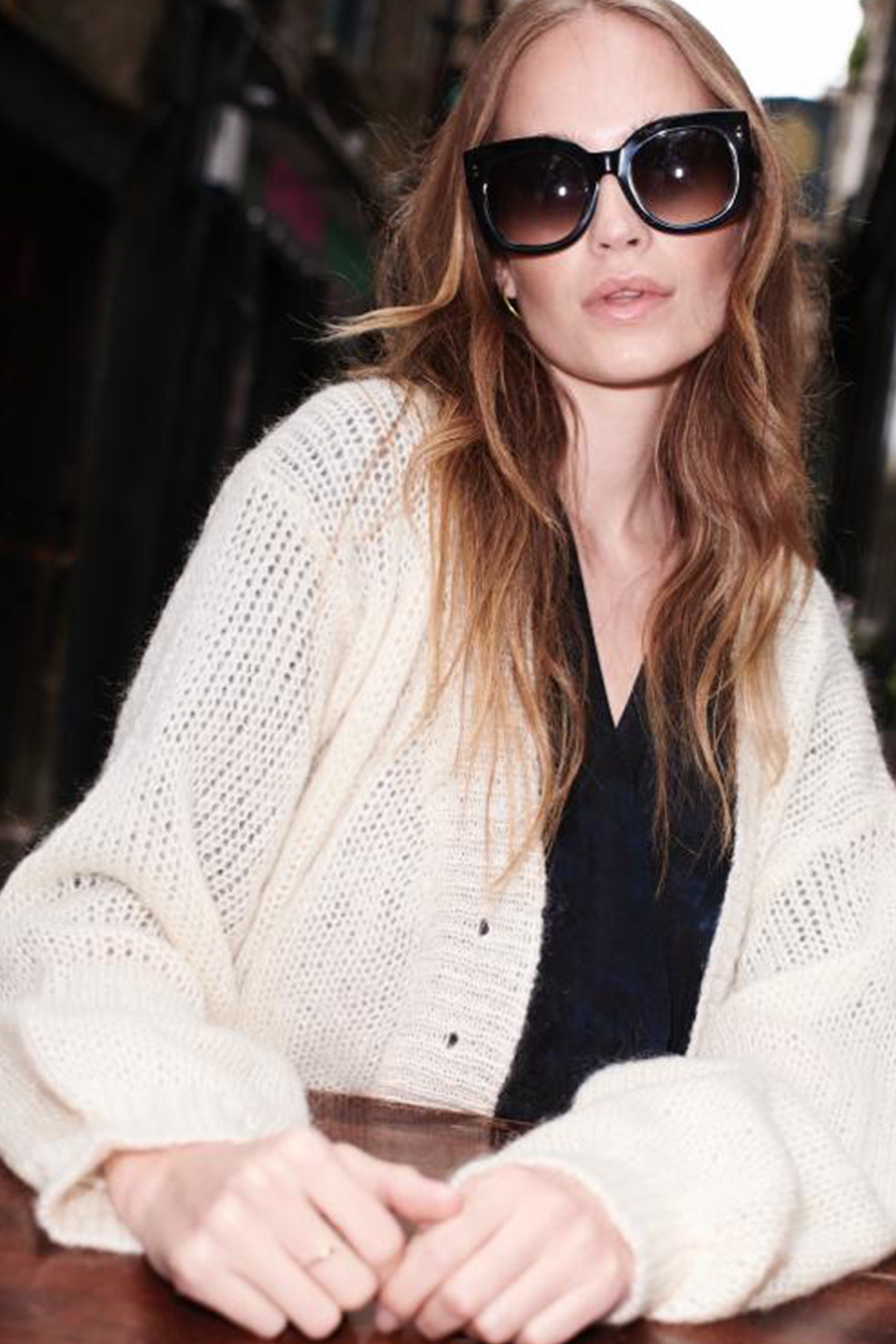 Cropped Cardigan in Cream