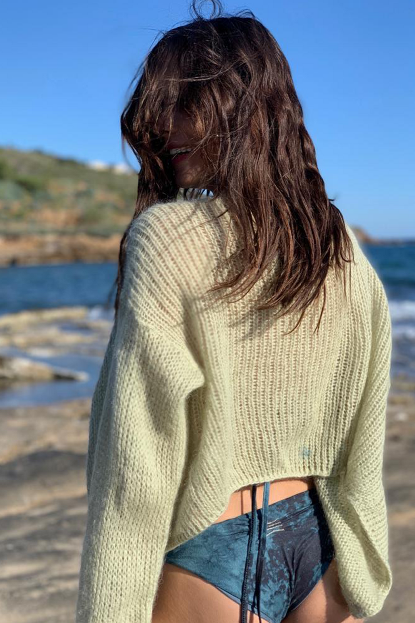 Cropped Cardigan in Sage
