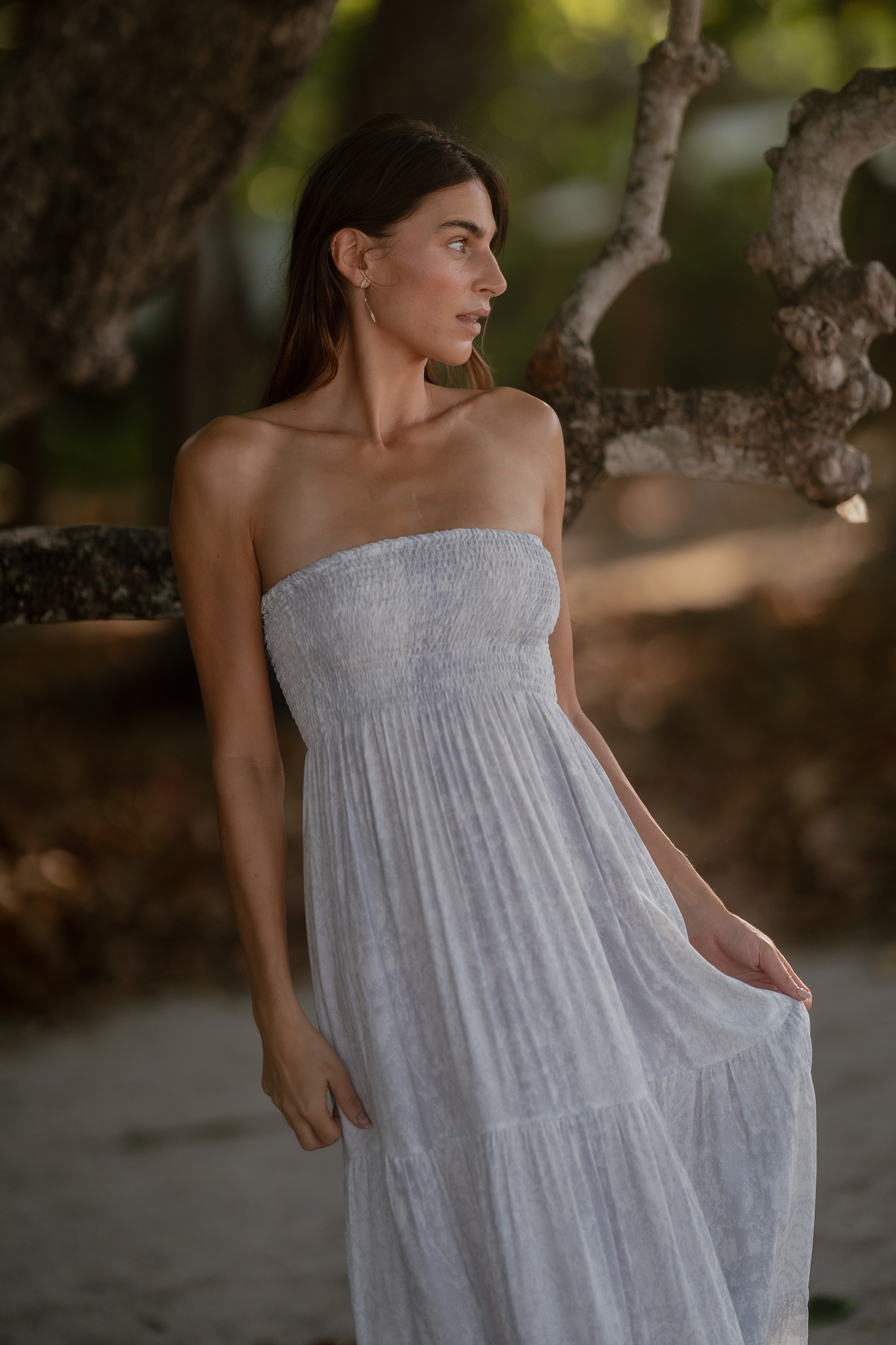 Gaia in Snake Print in Pale Silver