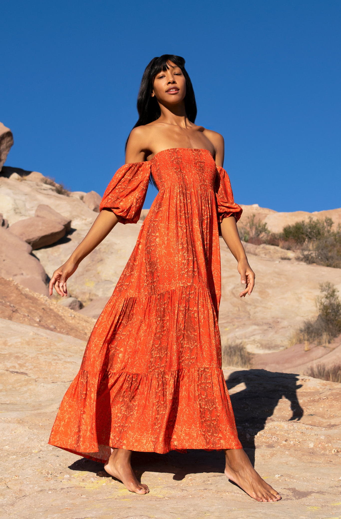 Snake print sales dress red